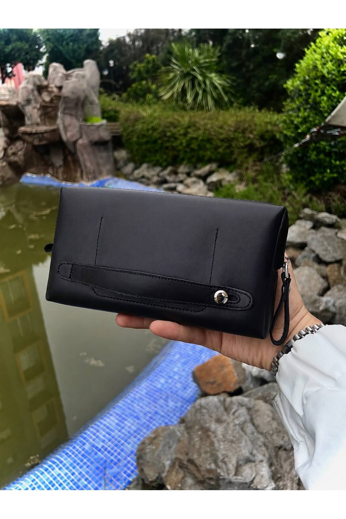 ÖzkanAccessory Capella Hakiki Deri Siyah Unisex El Çantası
