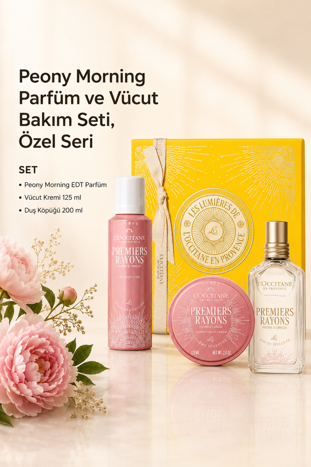 L'Occitane Peony Morning Parfüm ve Vücut Bakım Seti, Özel Kutulu