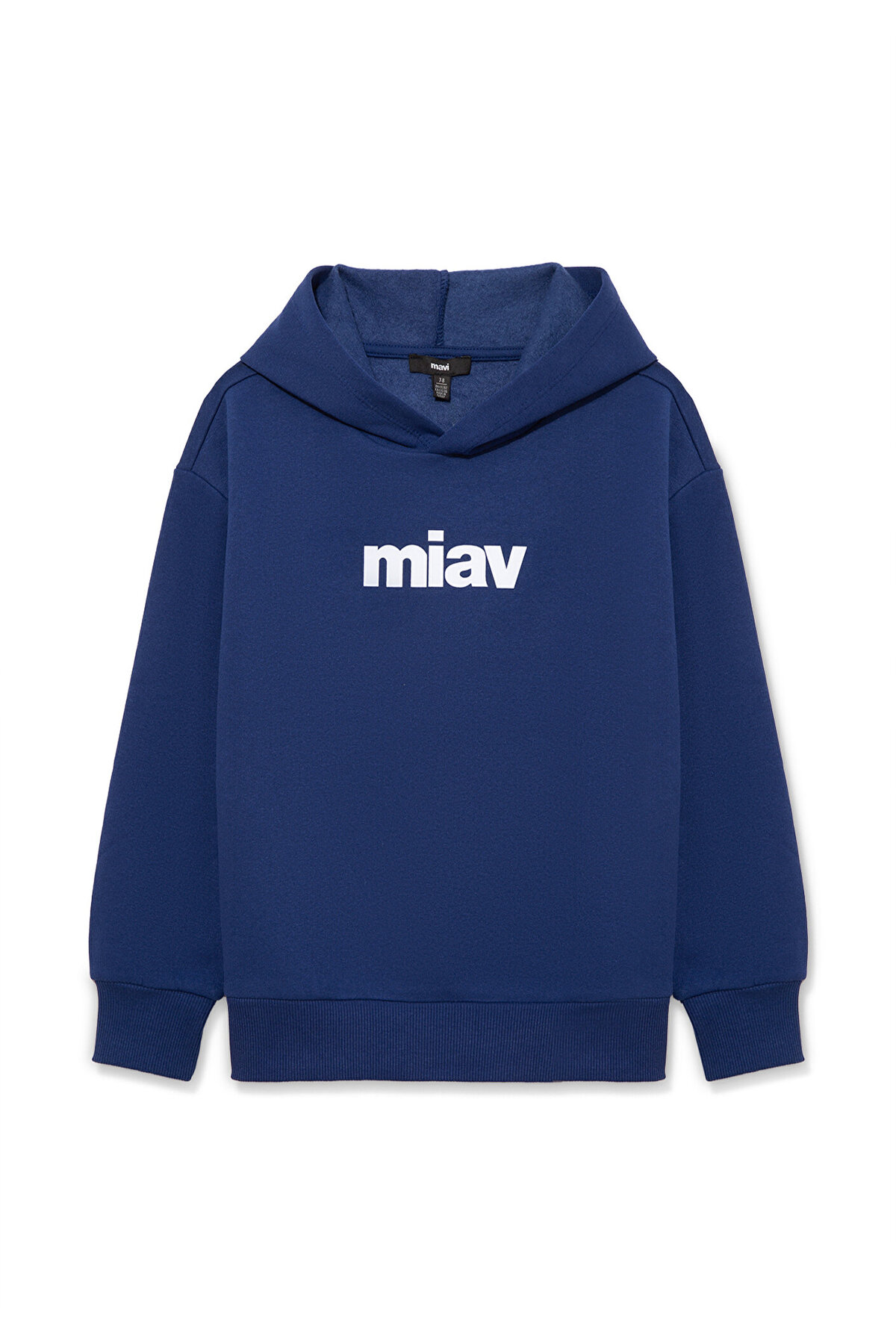 Mavi Hanorac pentru copii cu glugă cu imprimeu Miav bleumarin