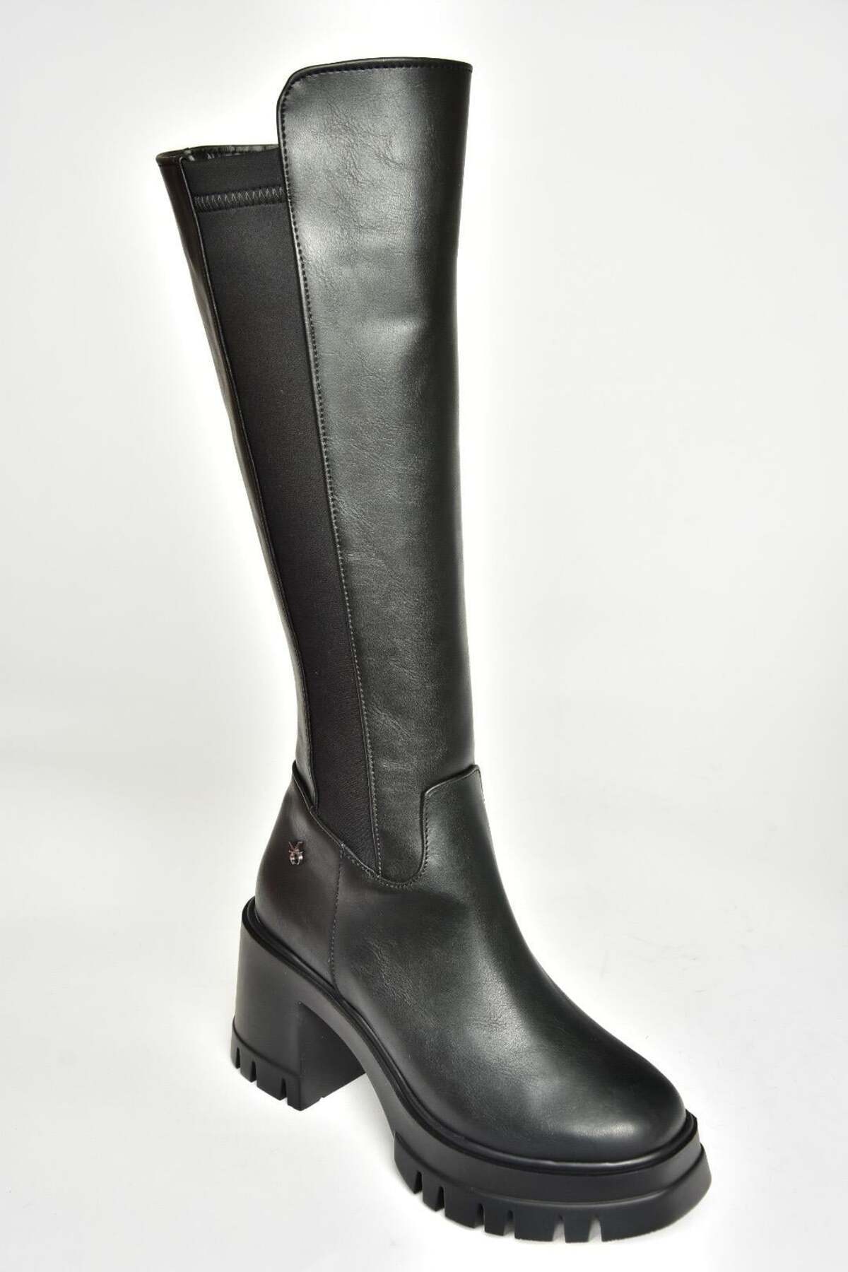 Fox Shoes T973390009 Siyah Kalın Topuklu Kadın Çizme görsel 7