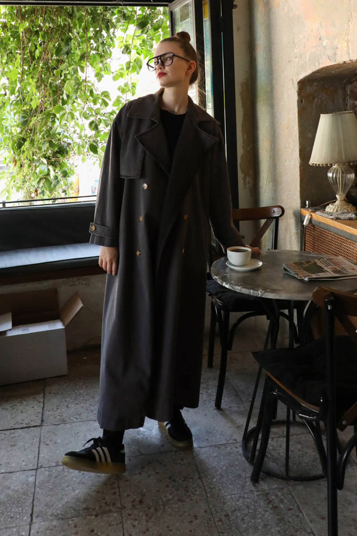 ZÜLAYS Oversize Denim Trençkot Siyah görsel 7