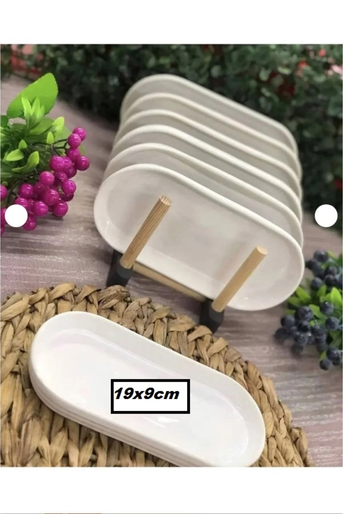GoldenKitchen Kütahya White Ceramic Snack Bowl Breakfast Set of 6