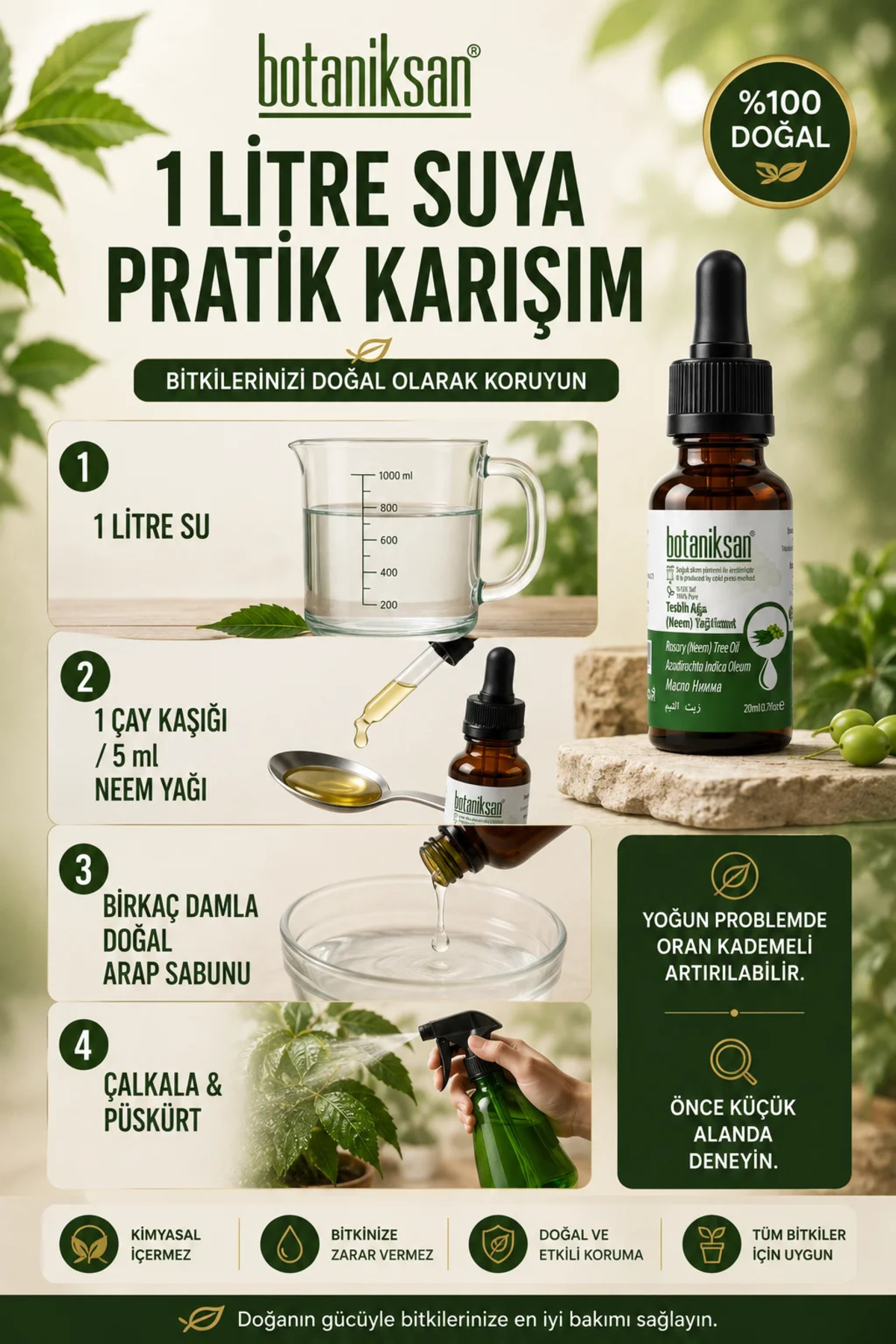 Tesbih Ağacı (Neem) Yağı 20 ml %100 Saf Soğuk Sıkım Bitki, Cilt ve Saç Bakımı İçin — TESBİH AĞACI NEEM YAĞI 20ML — تصویر 4 از 8