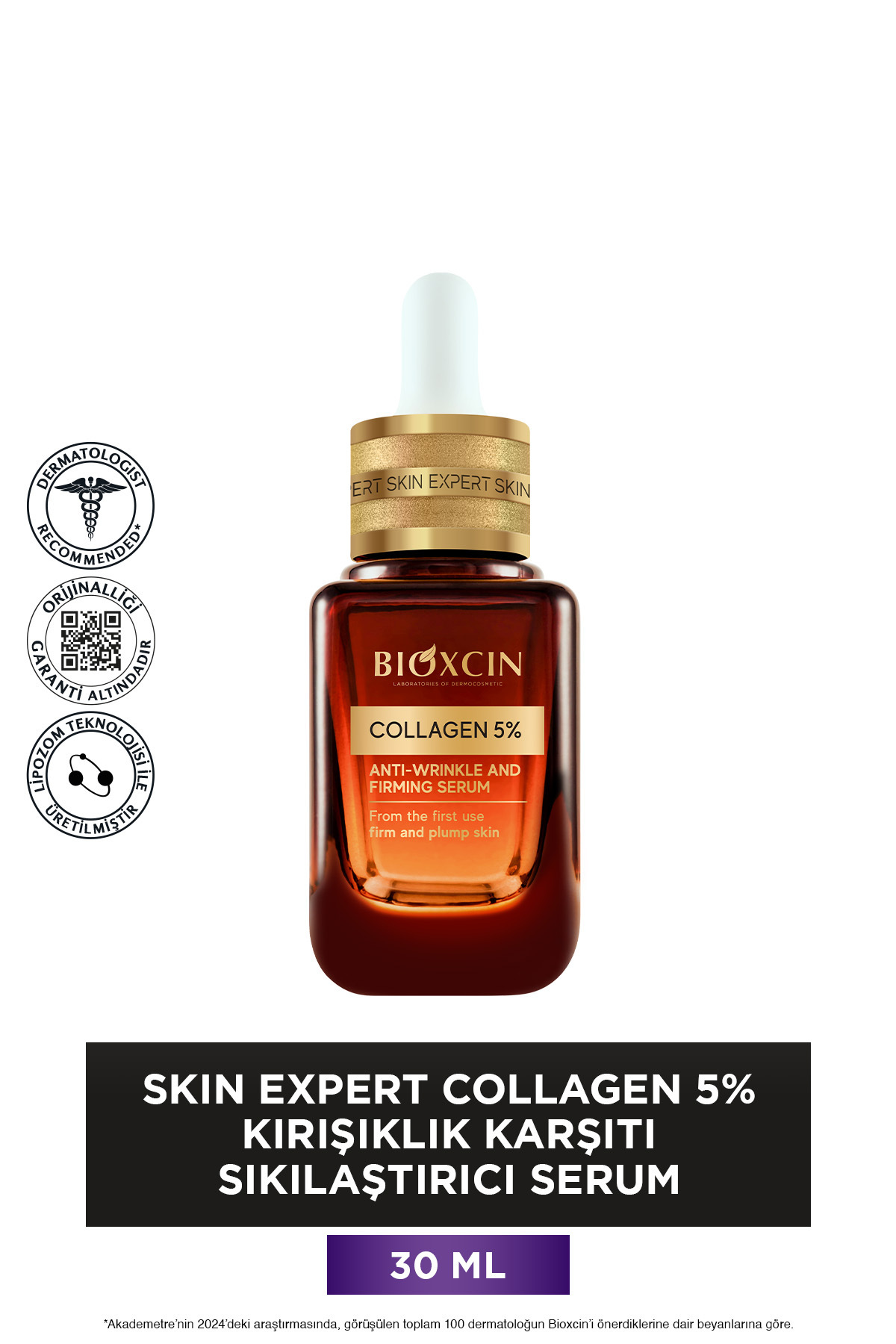 Skin Expert Collagen 5% Kırışıklık Karşıtı Sıkılaştırıcı Serum 30 ml - Koenzim Q10 Retinol — 8680512632542 — تصویر 3 از 9