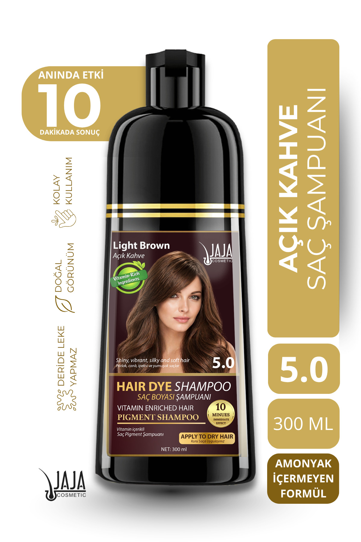 Jaja Açık Kahve (Light Brown) Saç Şampuanı 300 ML 5.0 & Vitamin İçerikli — 8684556385013-3