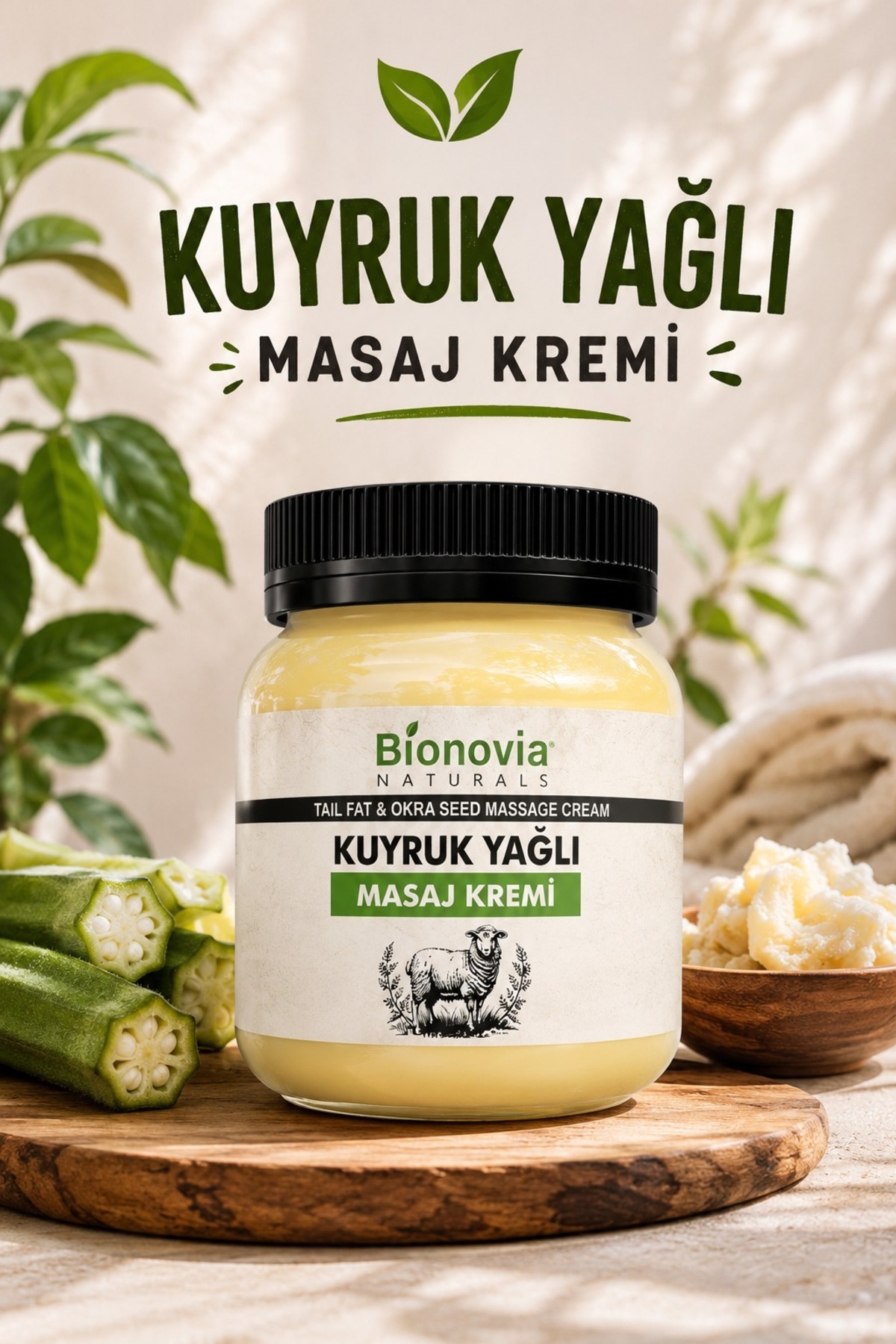 Kuyruk Yağlı Ve Bamya Tohumlu Masaj Kremi 300ml — kuyruk-yağı — تصویر 3 از 3