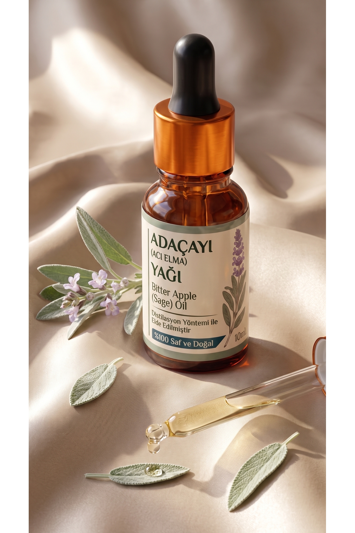 Adaçayı (Acı Elma) Uçucu Yağı 10 ml / %100 Saf Ve Doğal / Sage Oil — A1-Adacayı-yag-10 — تصویر 6 از 8