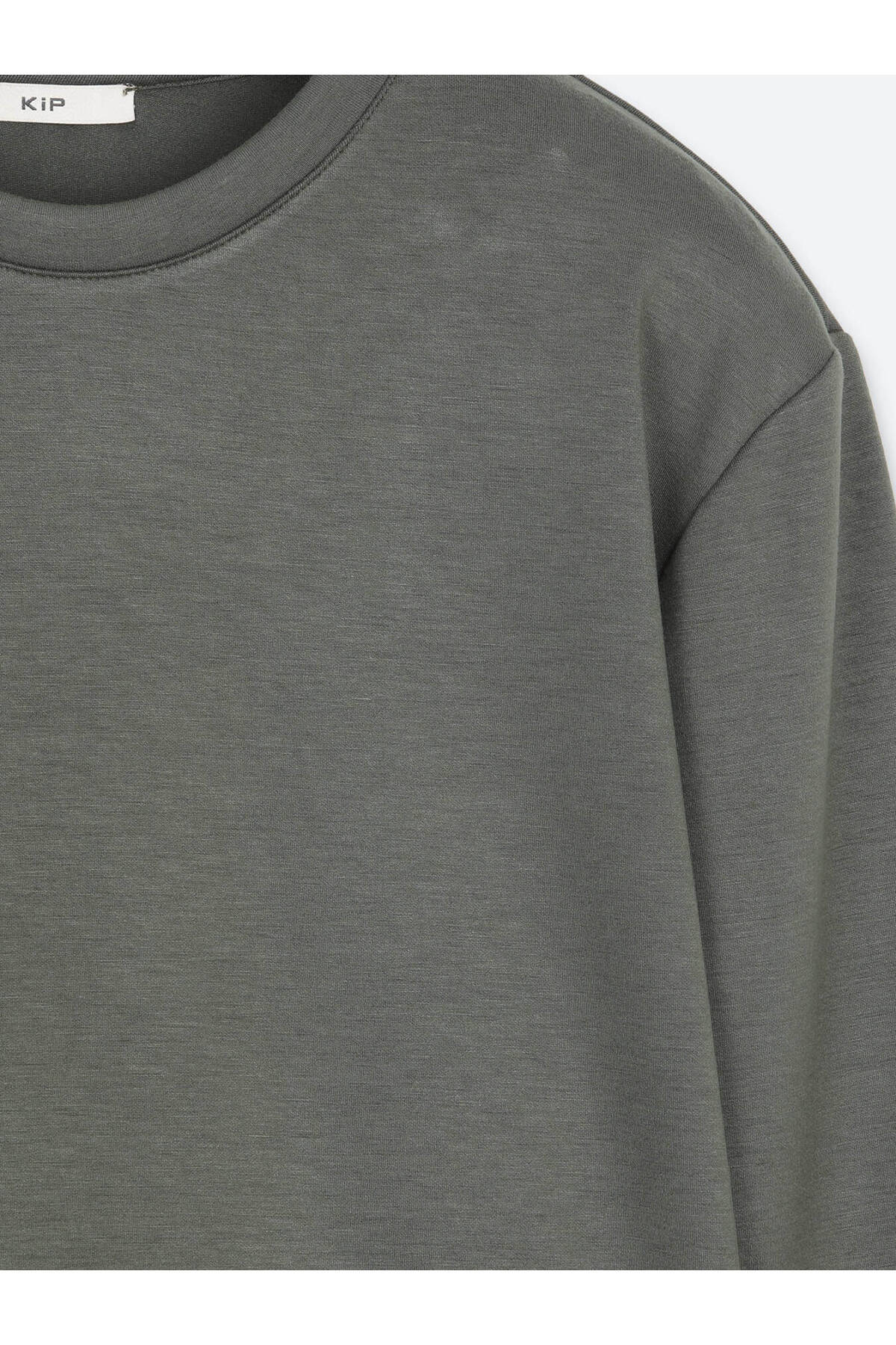 Haki Düz Sweatshırt — رنگارنگ 53818 — تصویر 7 از 8
