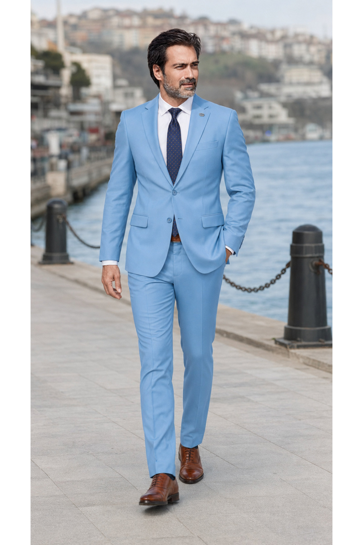 FRANKO CARDİNİ FABIO CASSEL Slim Fit Erkek Takım Elbise - Şık Modern Premium Tasarım görsel 2