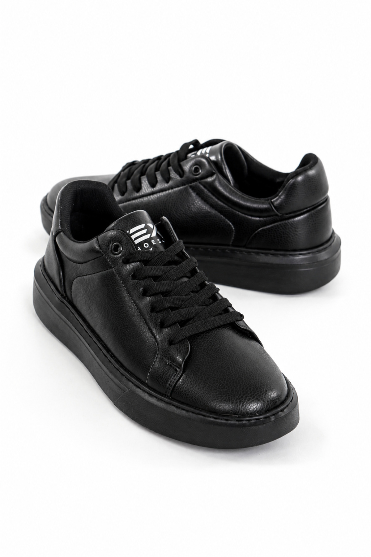 TROVIX Premium Siyah Erkek Sneaker, Suni Deri, Siyah EVA Taban görsel 4