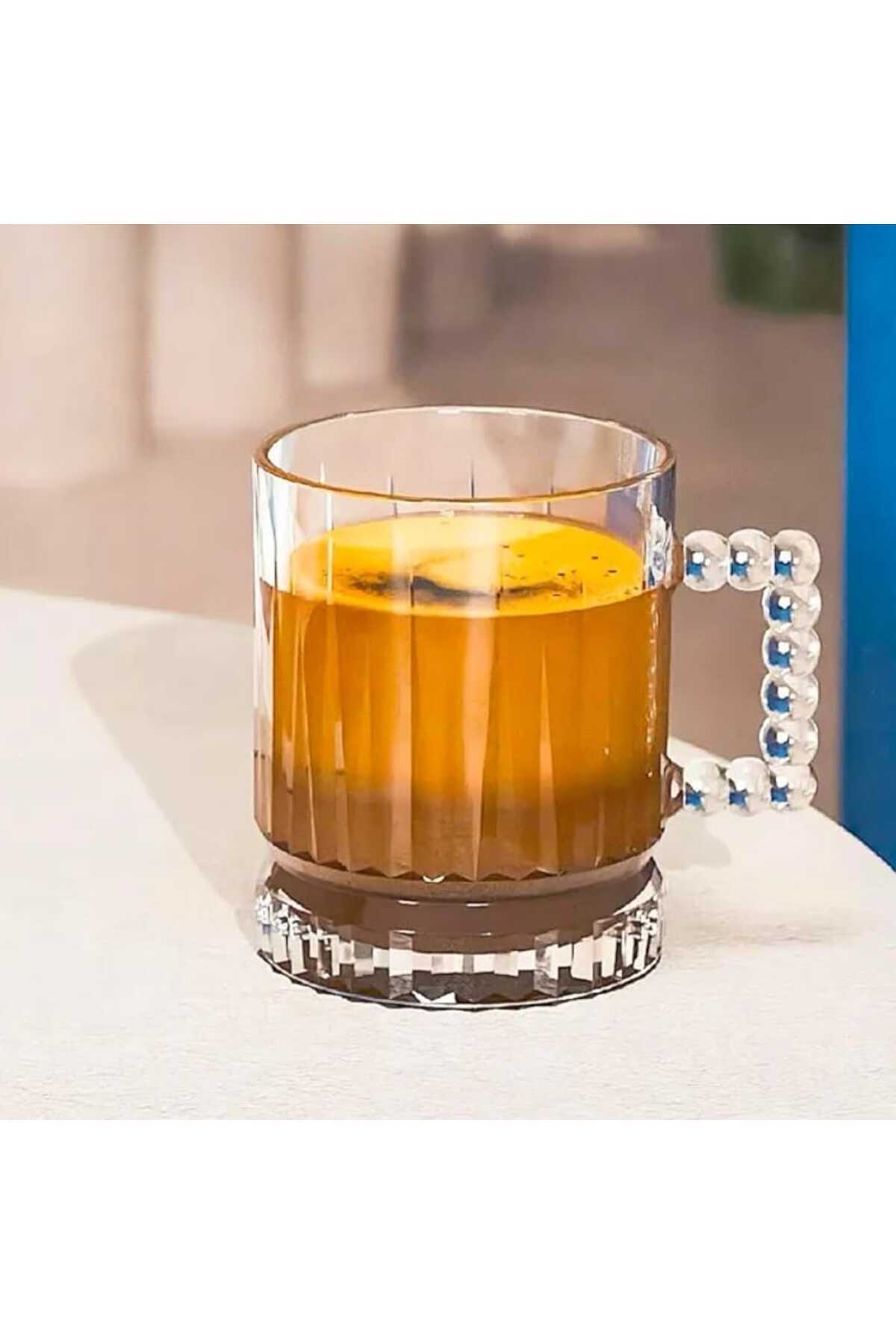 LUCE Set de 6 cești pentru cafea sau ceai, sticlă transparentă, 200 ml
