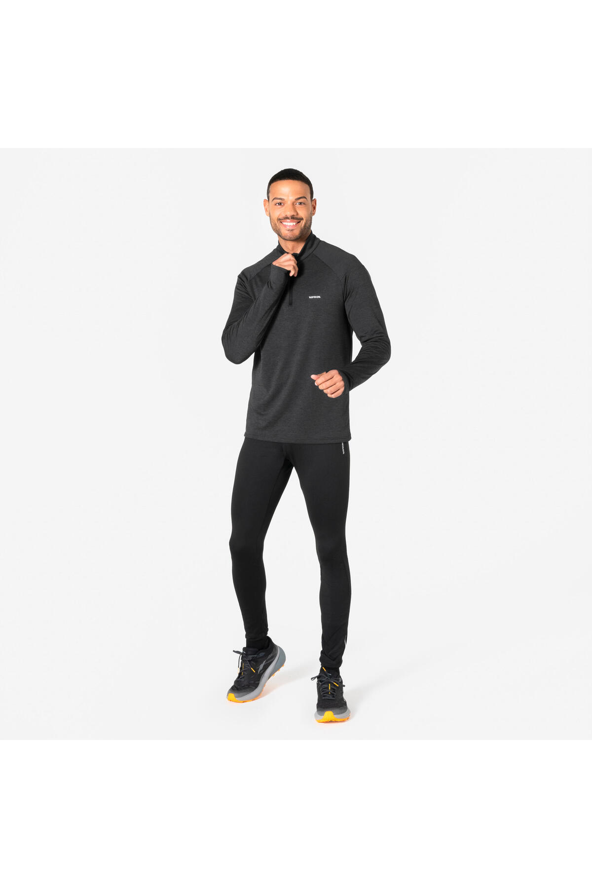 Decathlon Kiprun Erkek Uzun Kollu Koşu Tişörtü - Siyah - Kiprun Run 100 görsel 6