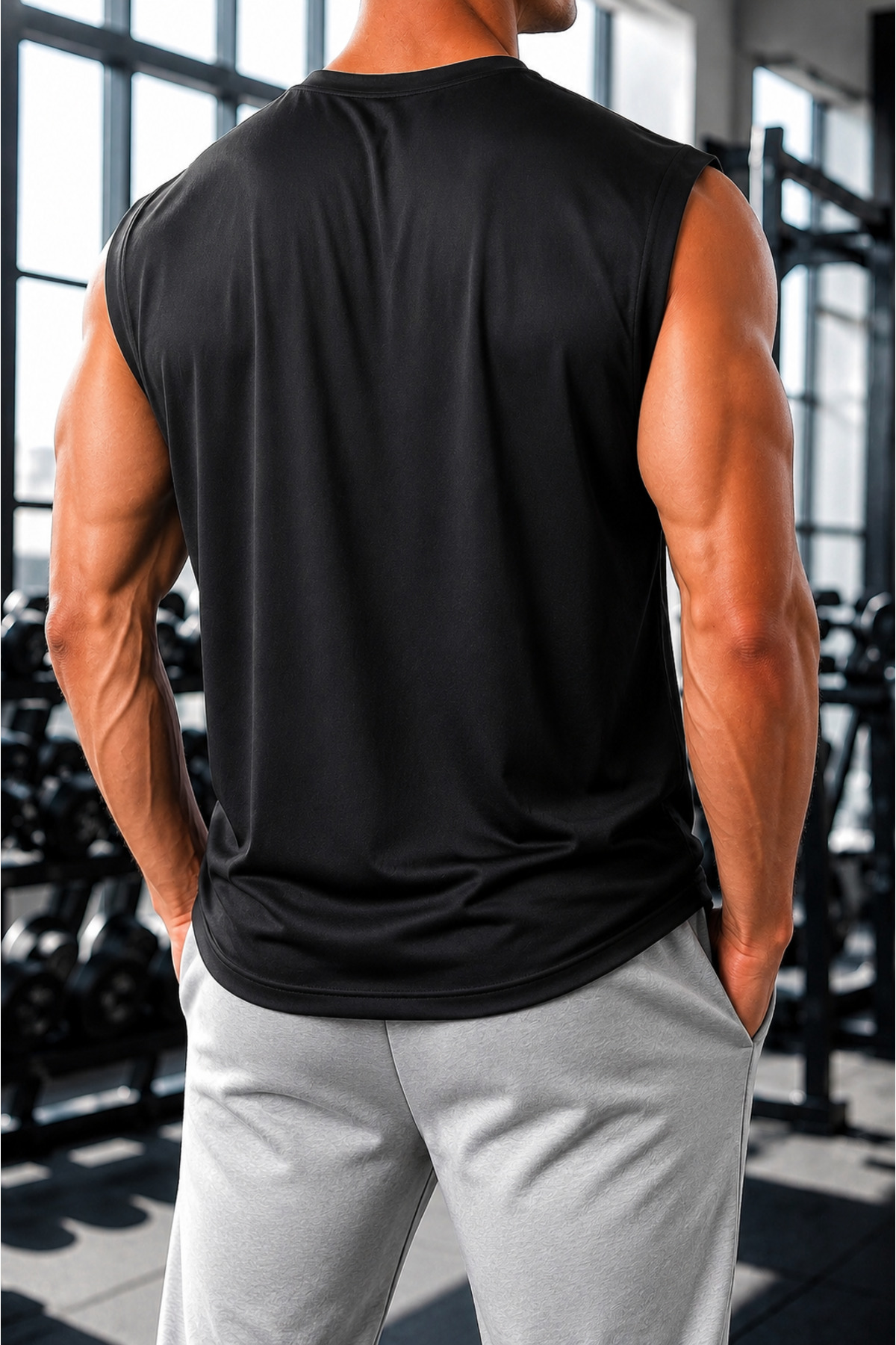 Sapeur Erkek Premium Active Kolsuz Spor Tişört - Ultra Esnek ve Hızlı Kuruyan görsel 2