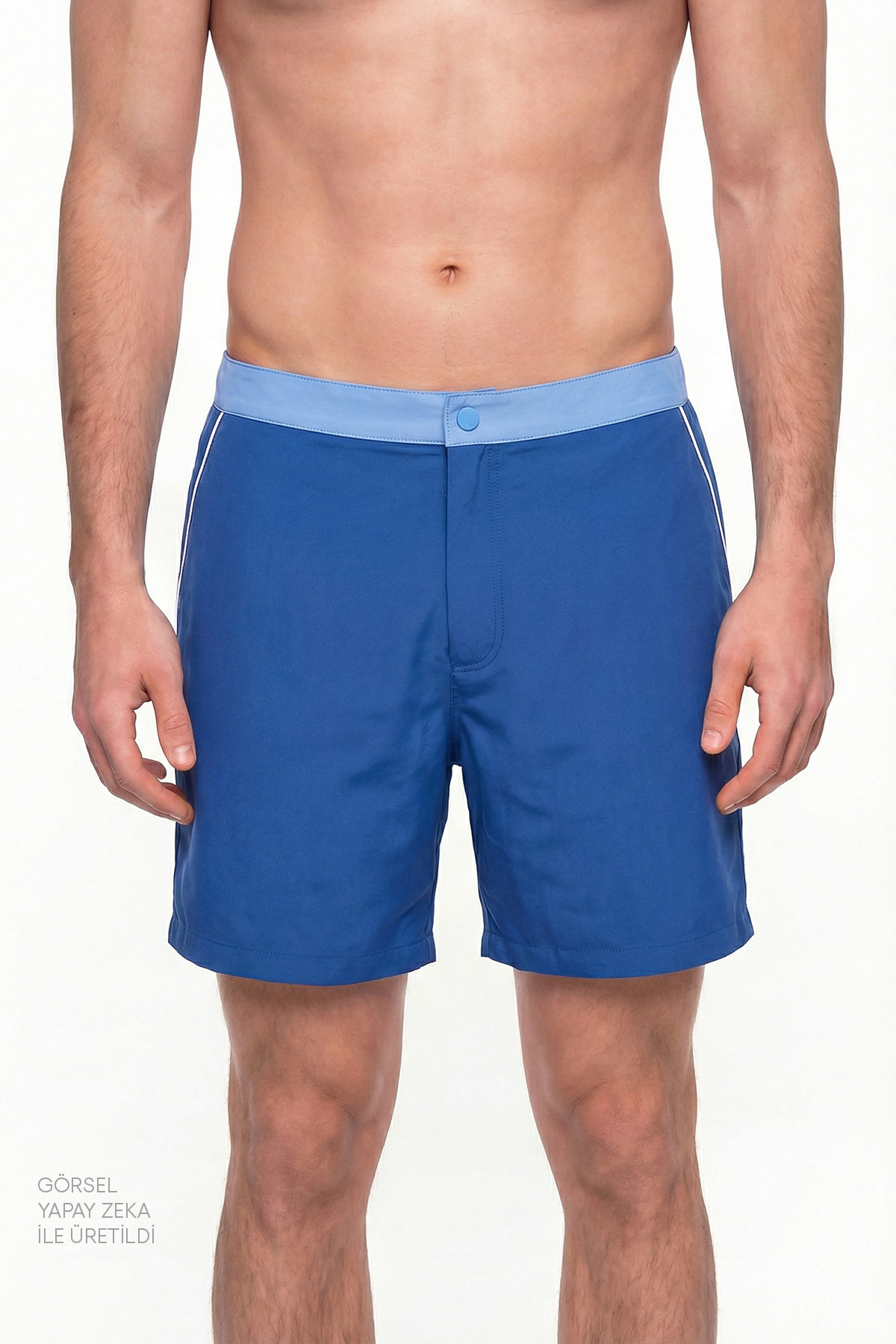 Penti Men's Blue Thin Binding Swim Shorts