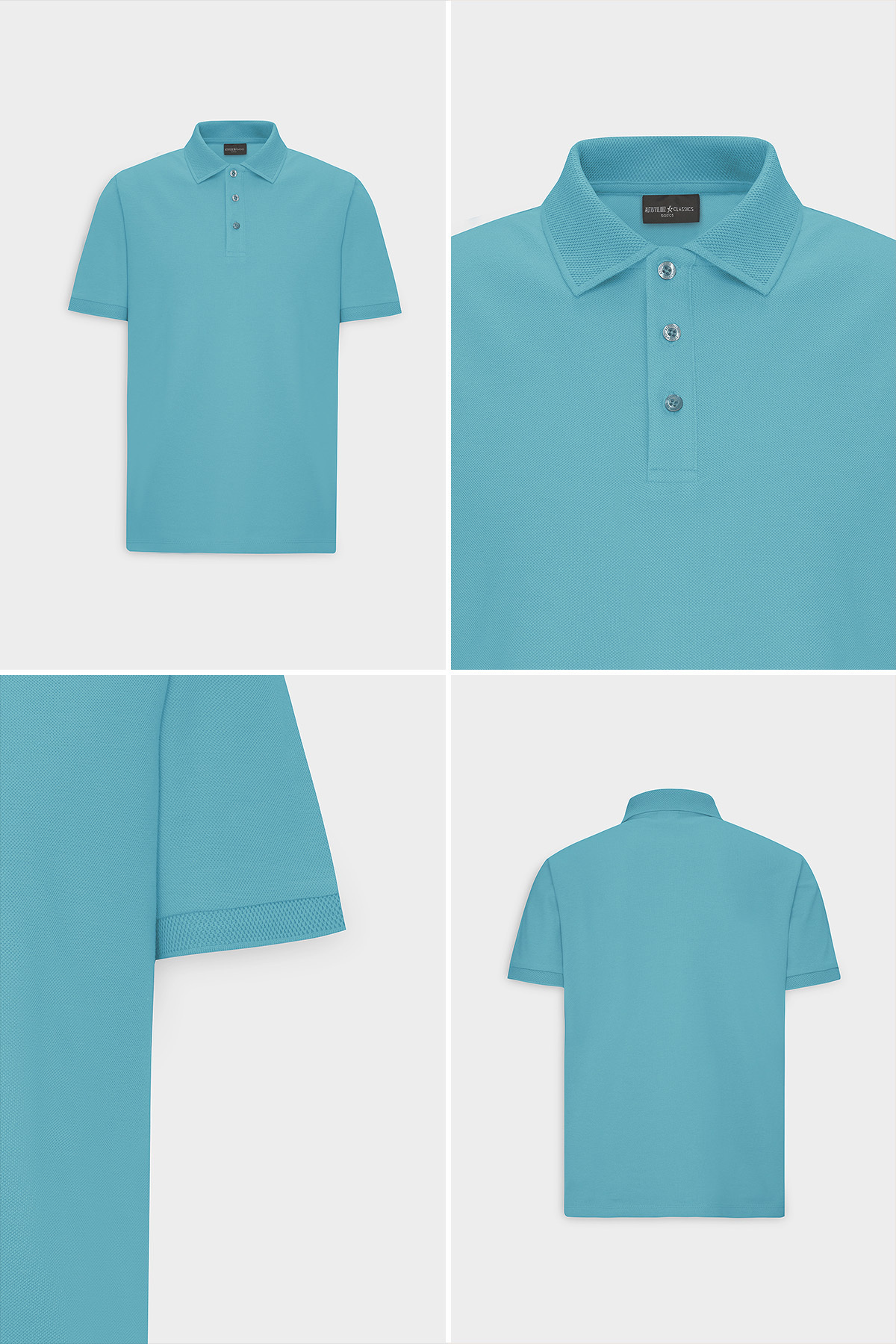 ALTINYILDIZ CLASSICS Erkek Petrol %100 Pamuk Kıvrılmaz Pike Polo Yaka Slim Fit Dar Kesim Tişört görsel 5
