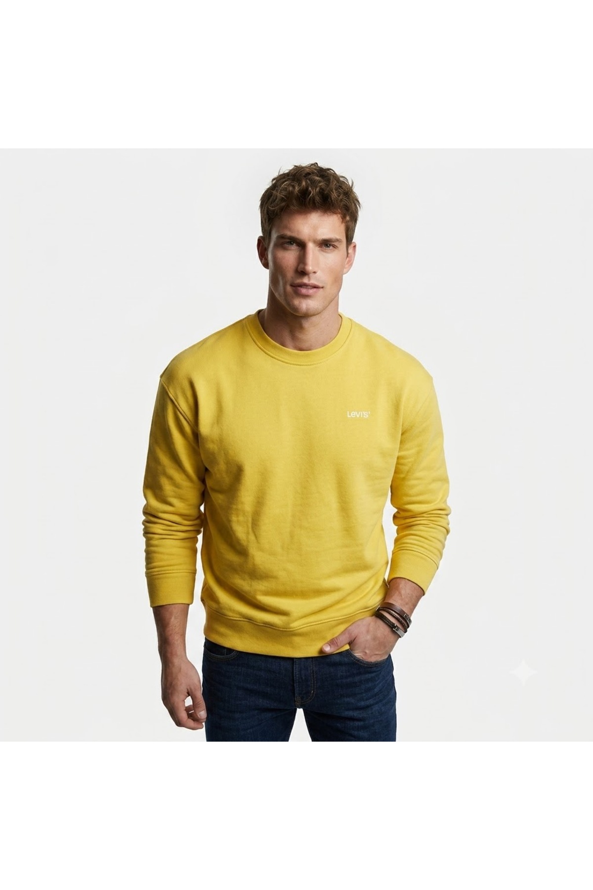 سویشرت مردانه یقه گرد زرد لیوایز سویشرت Levi's