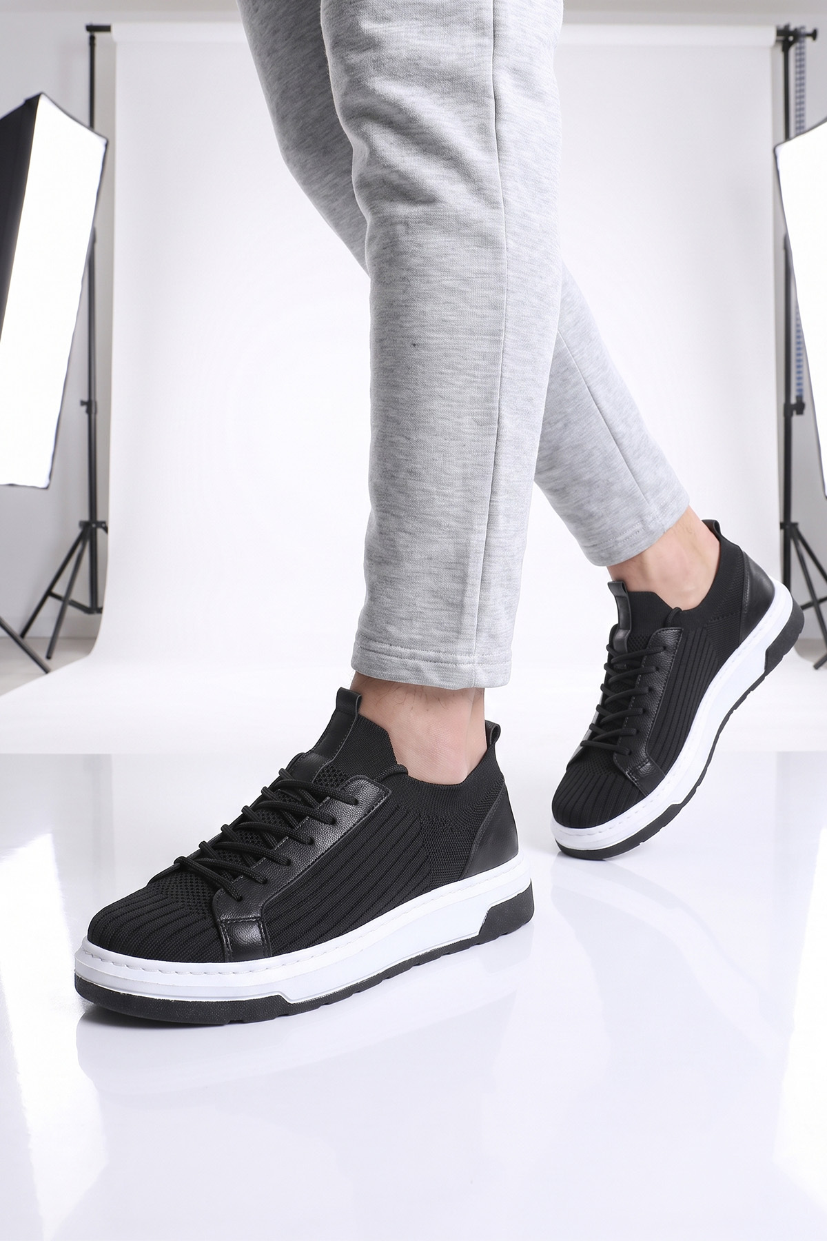 sauron Erkek Spor Ayakkabı Örme Triko Nefes Alabilen Sneakers Pusped Tabanlı görsel 2