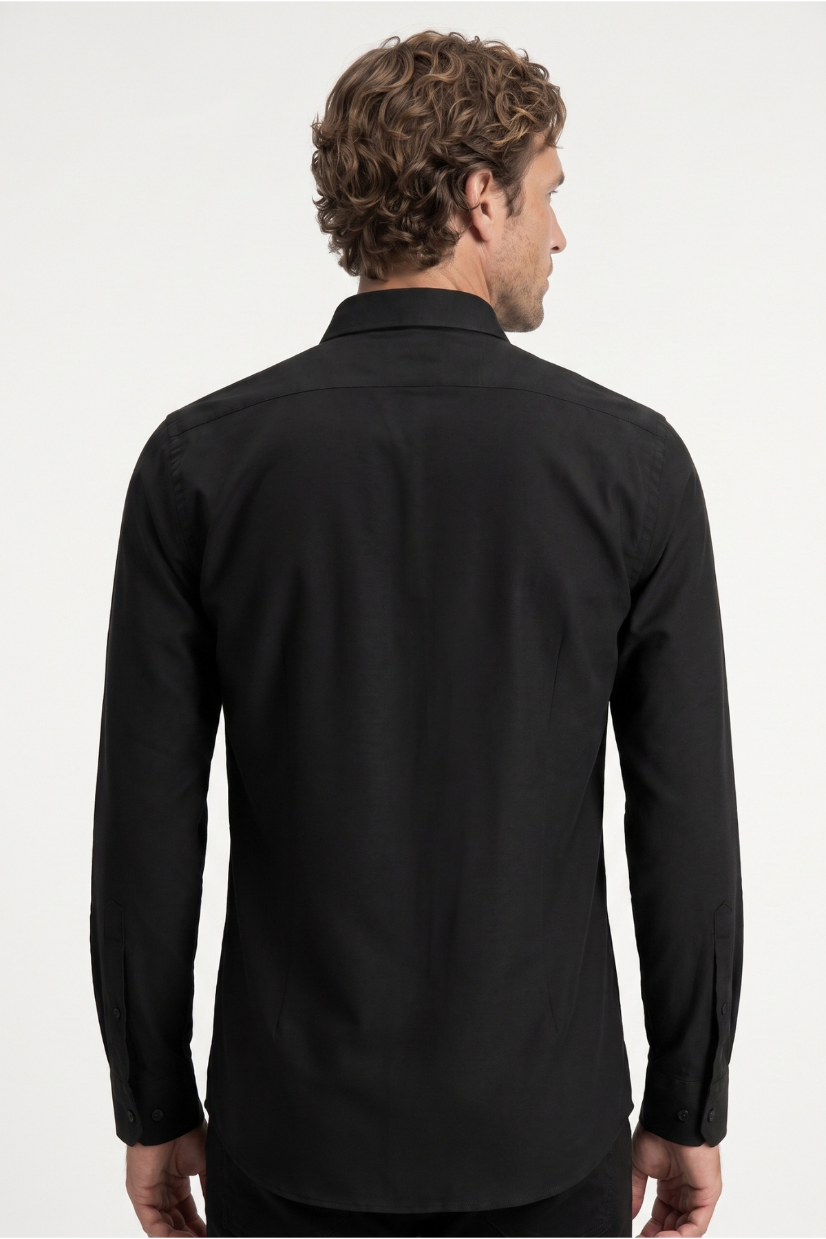 Kiğılı Uzun Kol Slim Fit Düğmeli Yaka Pamuklu Kolay Ütülenebilir 4 Mevsim Oxford Gömlek görsel 5