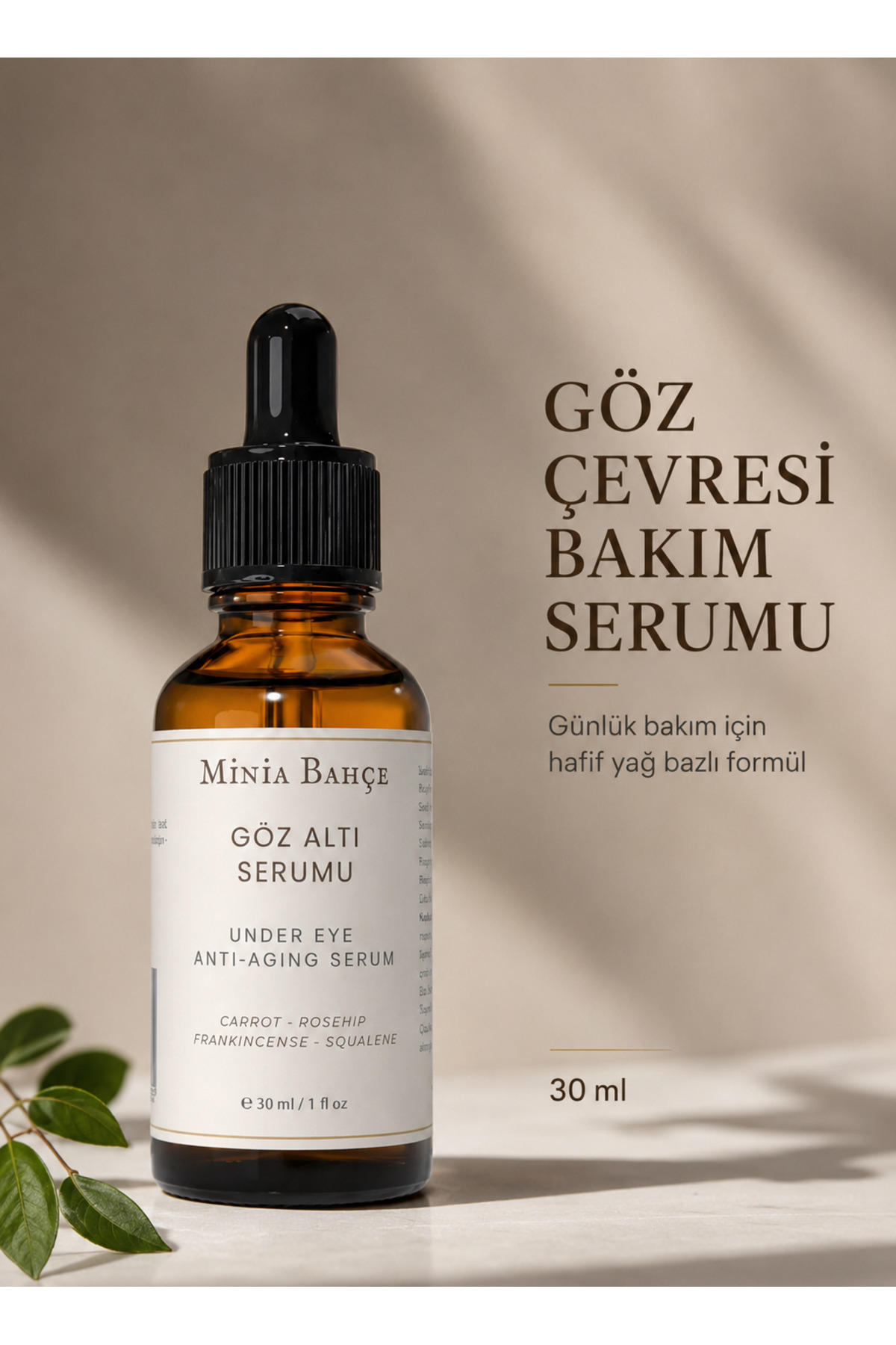 Genel Markalar Göz Altı Serumu - %100 Doğal Anti-Aging Bakım, Nemlendirici & Aydınlatıcı Etki, 30 ml — srm0012