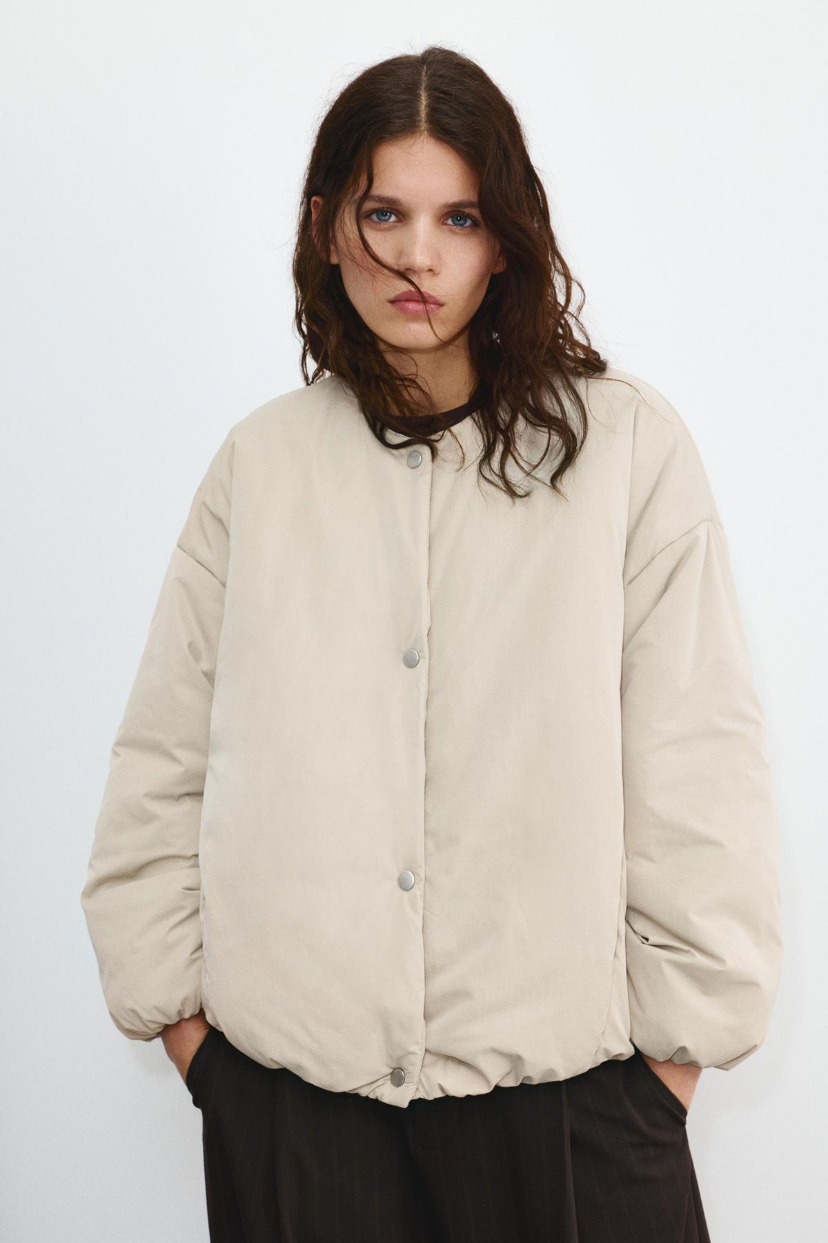 Snap button padded jacket