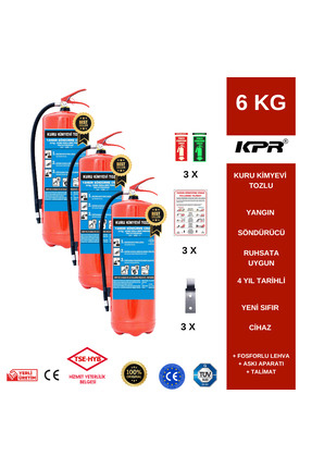 KPR YANGIN İŞ YERİ AÇMAK İÇİN YANGIN SÖNDÜRÜCÜ 6 KG KURU KİMYEVİ TOZLU