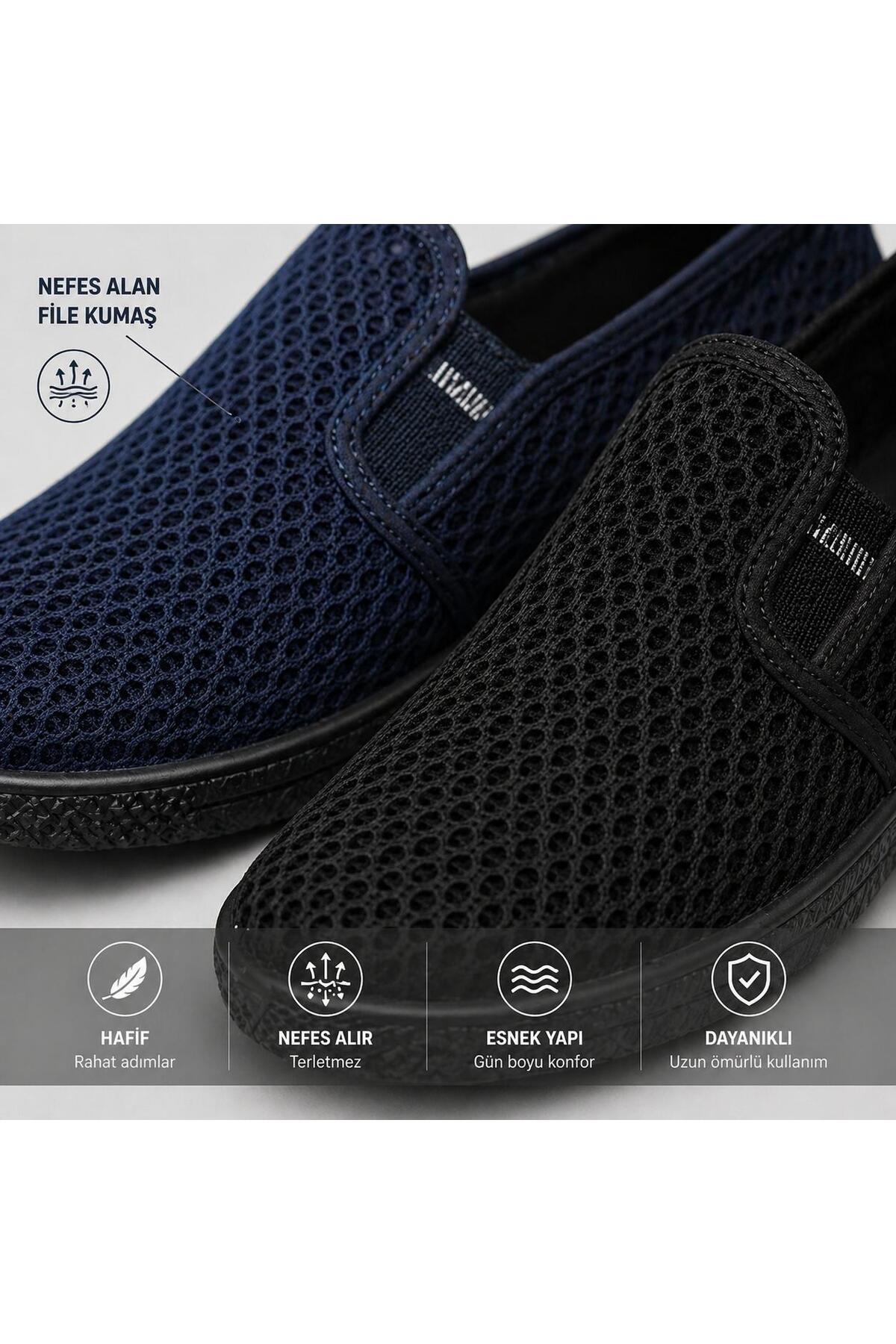 crybrands CRYB Günlük Rahat Hafif Fileli Unisex Spor Ayakkabı, Kaymaz Taban Slip-On görsel 5