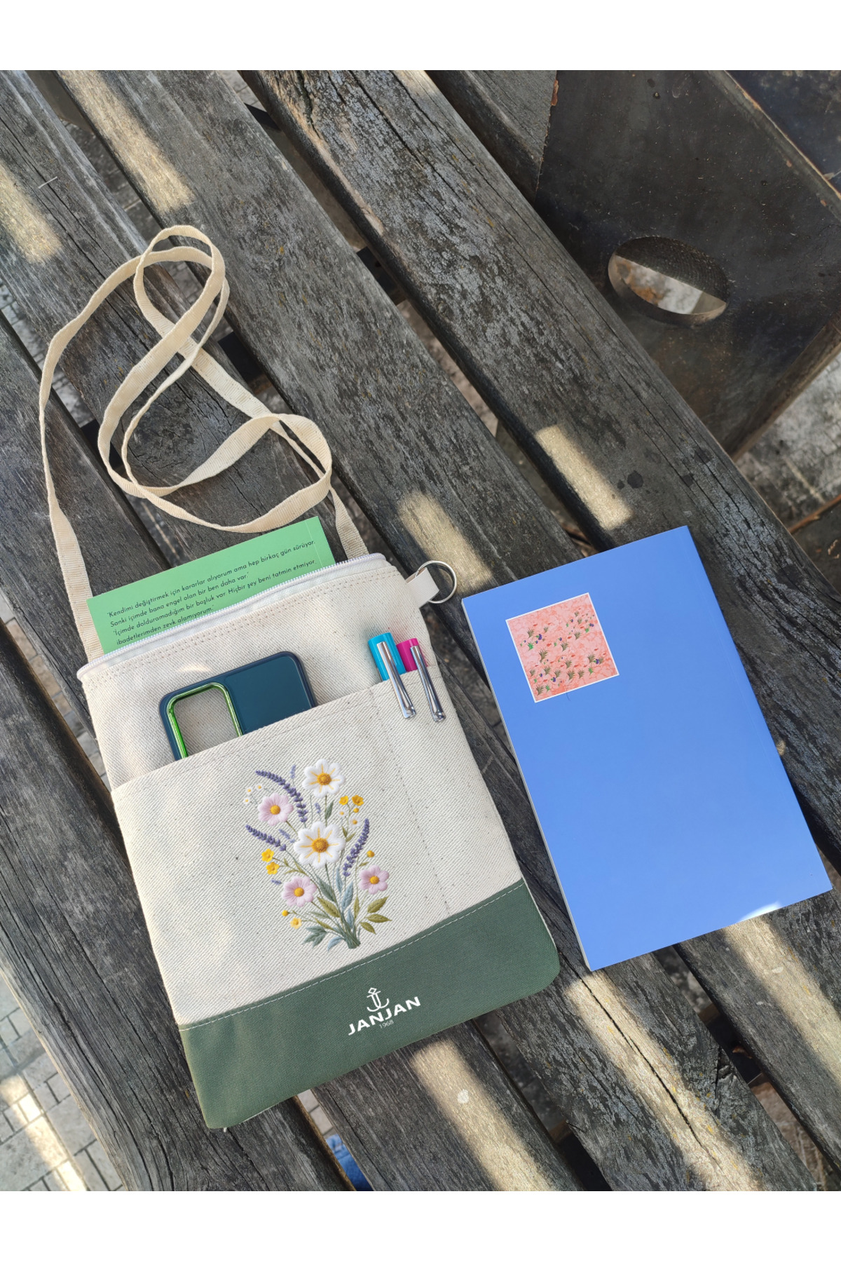 JANJAN Kitap Çantası,Kitap Kılıfı,Askılı Kitap Çantası,Tablet Çantası,Ebook Çantası 24x20cm,FERMUARLI KİTAP KILIFI,KİTAP AYRAÇ,Organizer Çanta