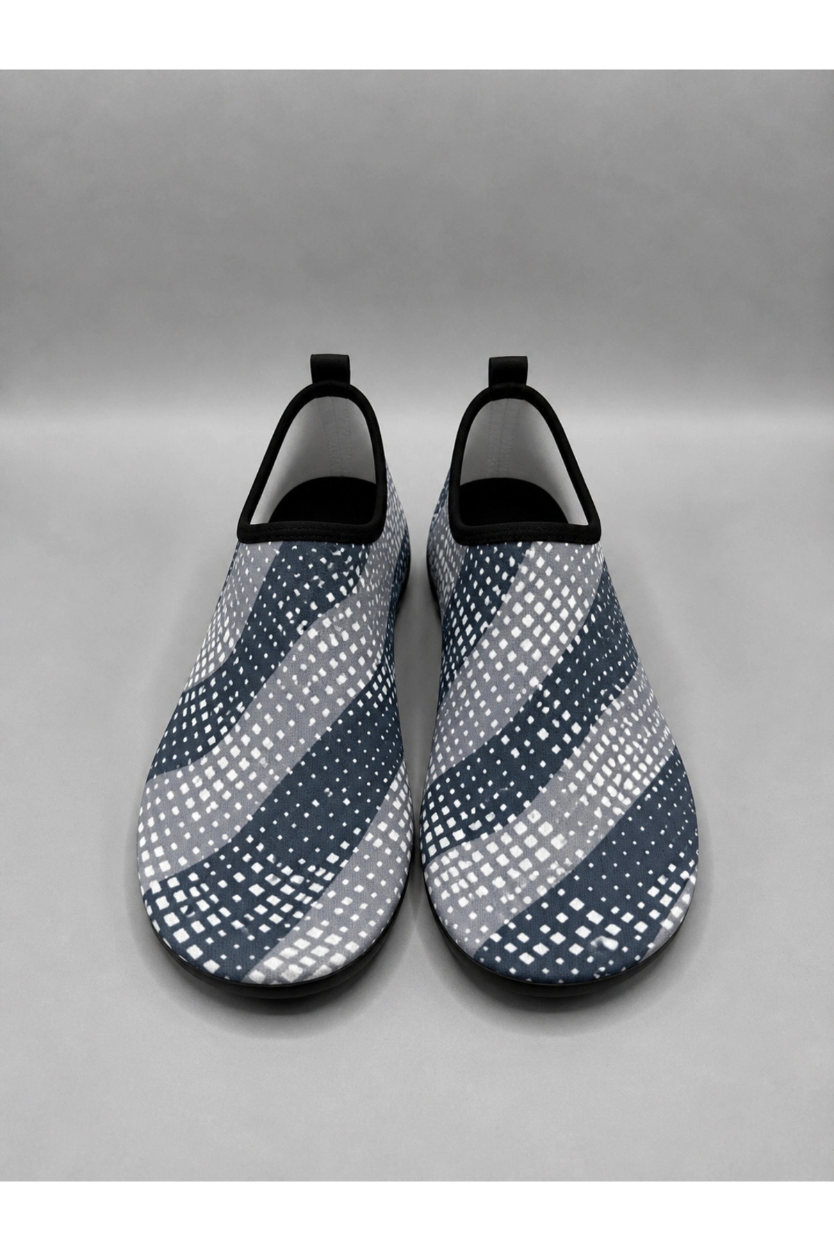 shoecide Gri Kare Desenli Erkek Deniz Ayakkabısı, Hafif, Kaydırmaz, Hızlı Kuruyan Aqua Shoes