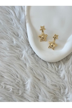Revoia Gold Yıldız Küpe