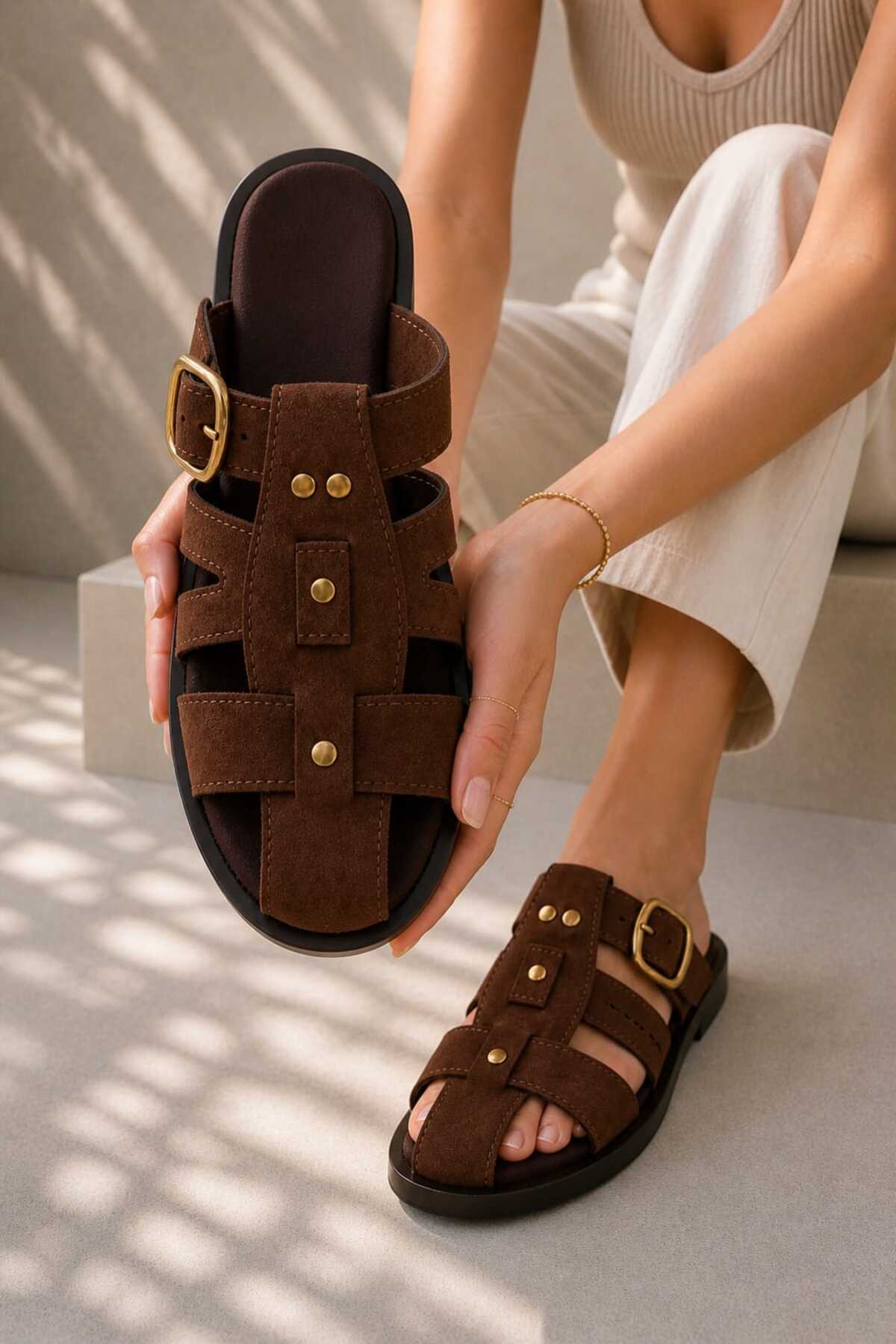 Women's Orthopedic Stylish Multi-Band Ergonomic Sole Sweater Slippers with Adjustable Buckle