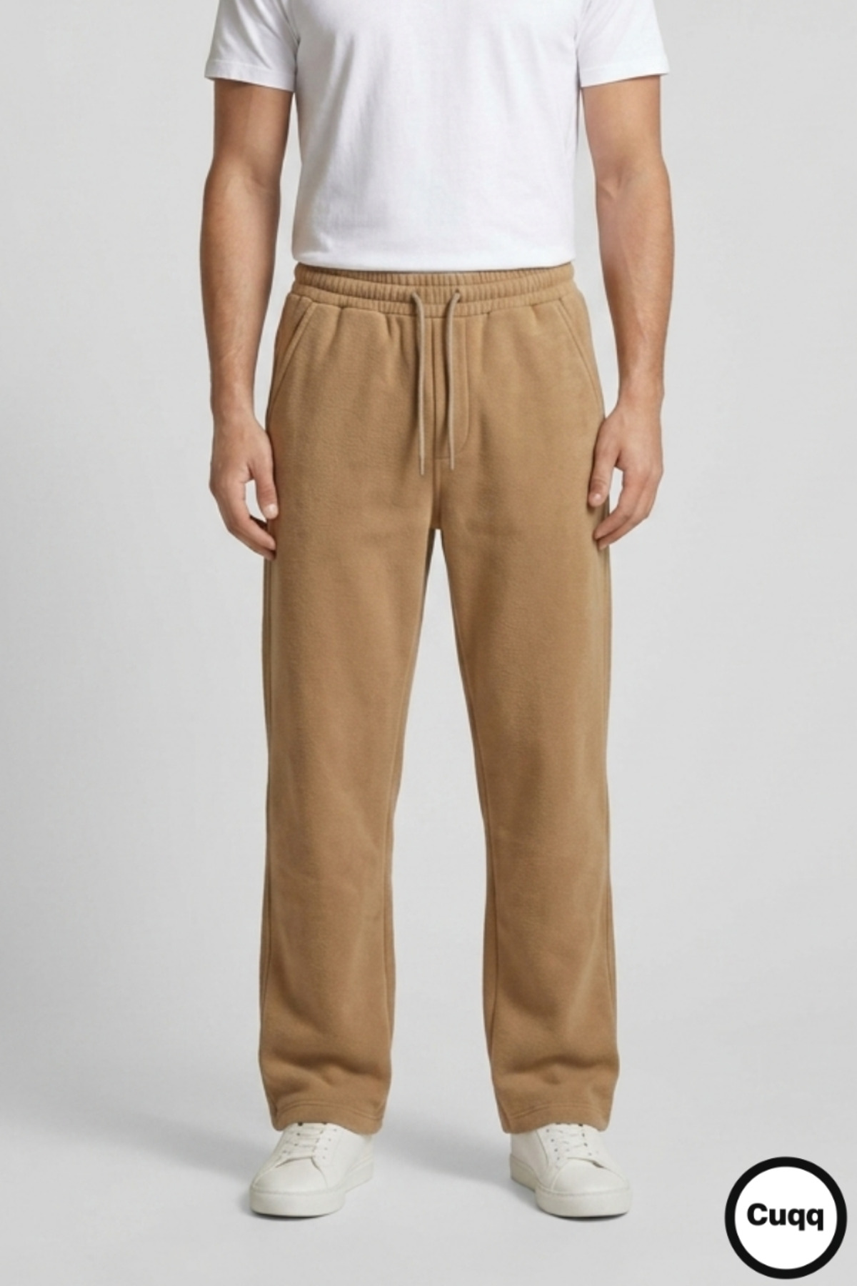 Baggy Fit Keten Serisi | Erkek Camel Bol Paça Eşofman Altı Jogger Pantolon