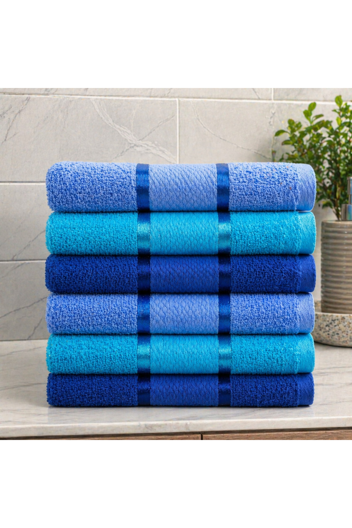 Kotonia Home Комплект от 6 хавлии за баня, 50x90 см, 100% памук, 420 гр/кв.м,...