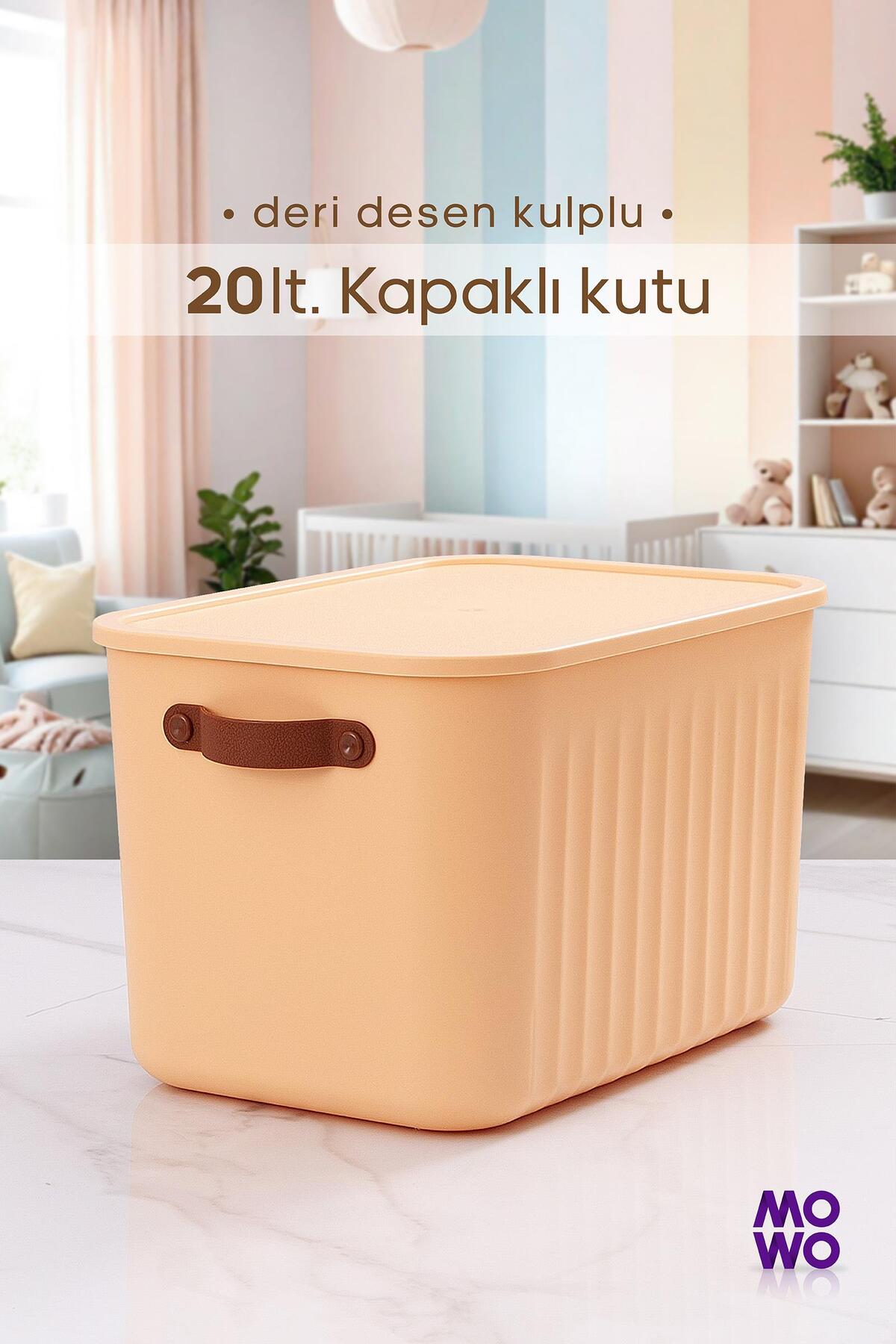 BigBox 20 Lt 1 Piece Yellow Wardrobe Organizer Storage Box Basket Organizer Toy box