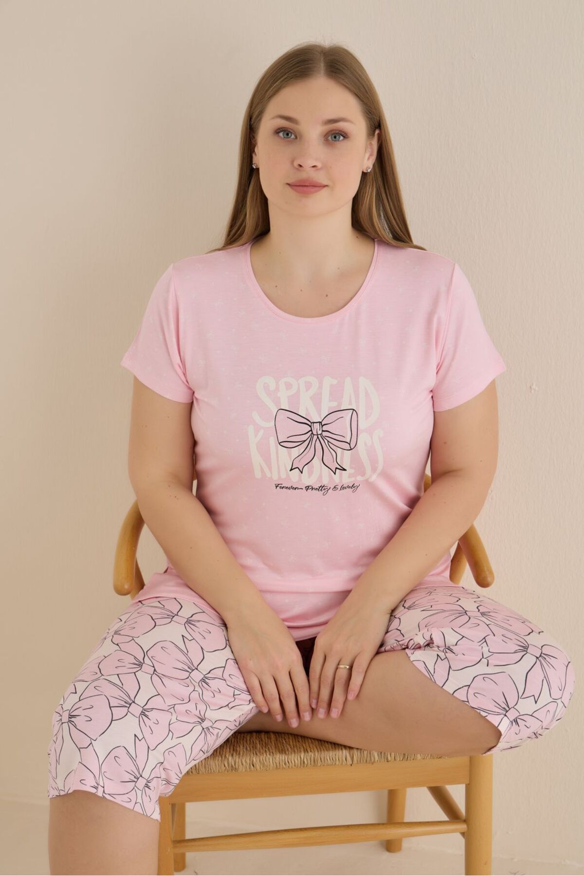 SEAMLIFE HOMEWEAR Battal Luxury Kapri Takım