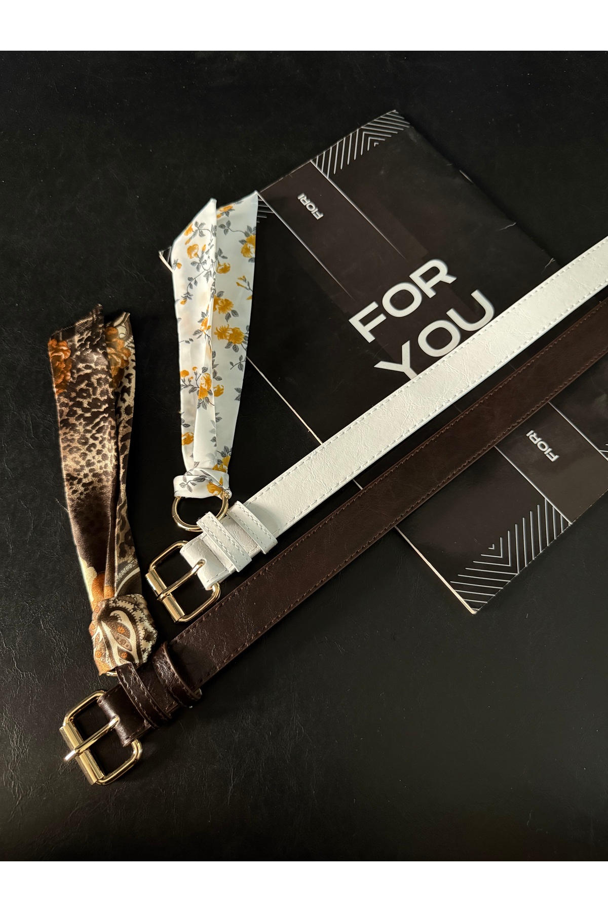 2-Pack Scarf Square Buckle Thin Women Belt Waist Belt,Dress Belt,Skirt Belt,Trouser Belt