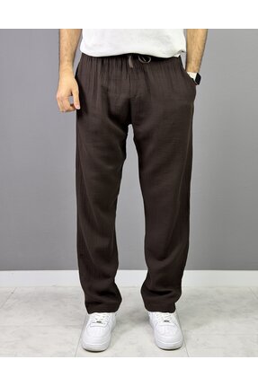 ETIK KAHVERENGİ MÜSLİN BAGGY PANTALON 5020
