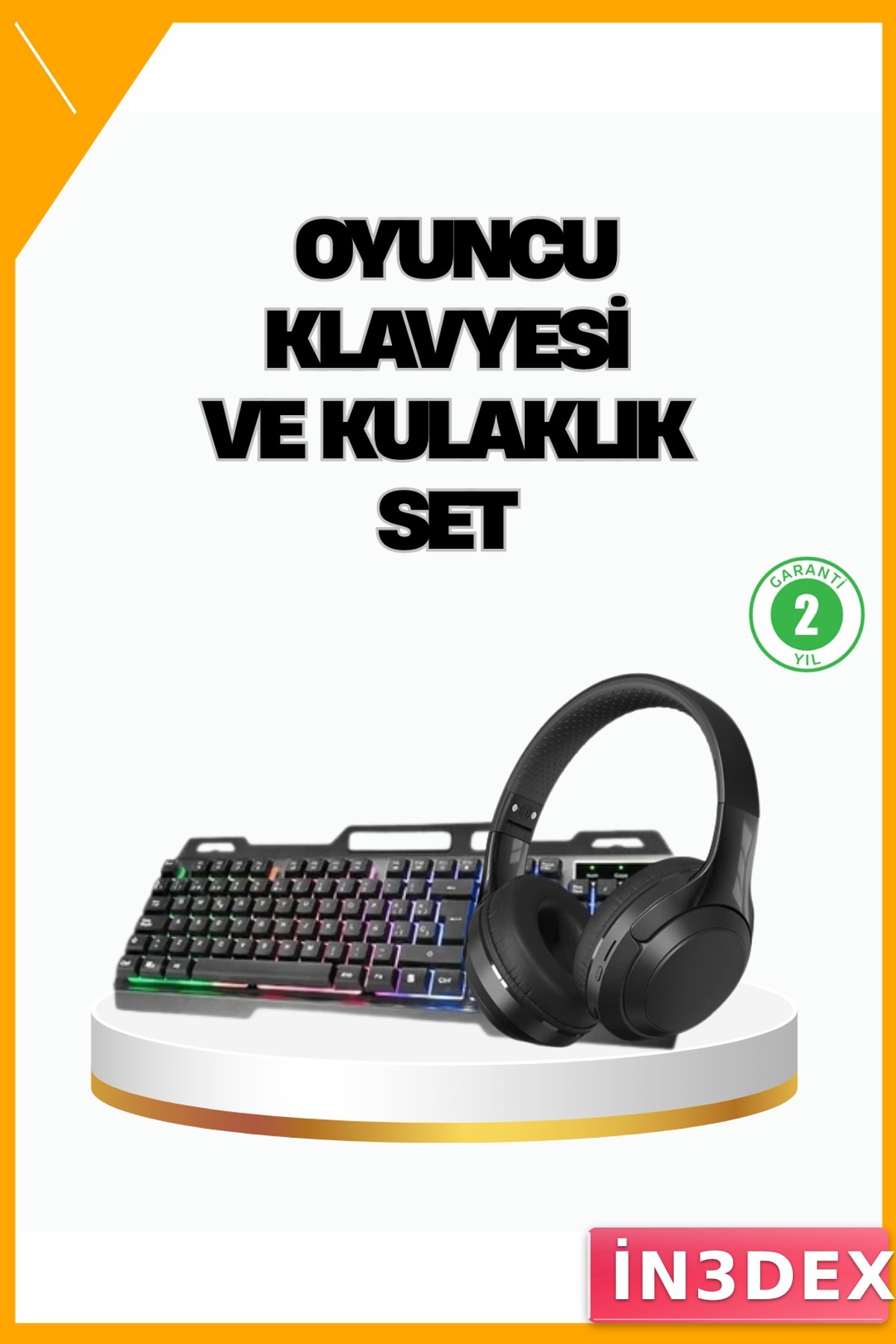 Kulaklık ve Klavye Seti Bluetooth 5.2 USB Kablolu