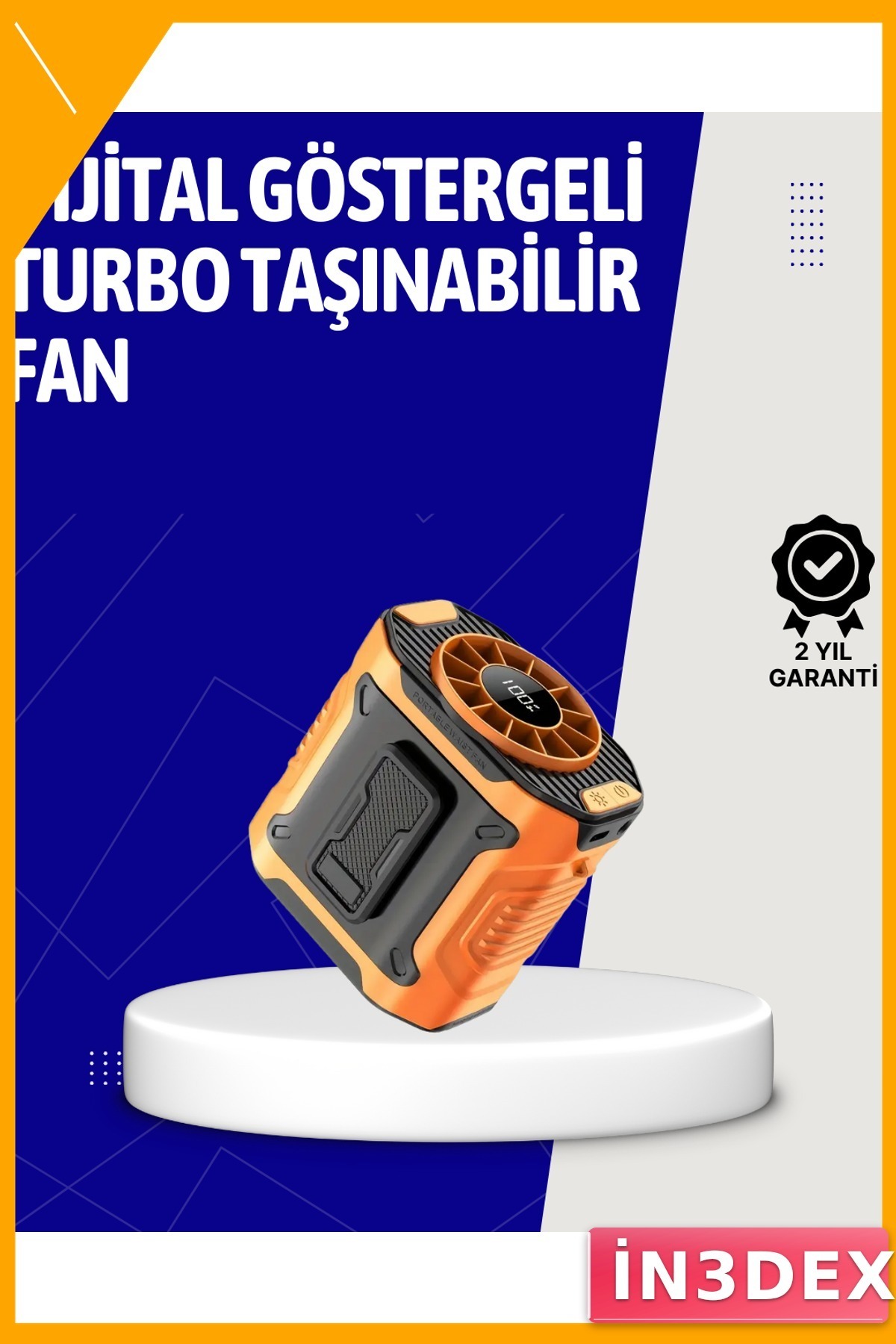 Taşınabilir Şarjlı Soğutma Fanı 5000mAh 3'ü 1 Arada