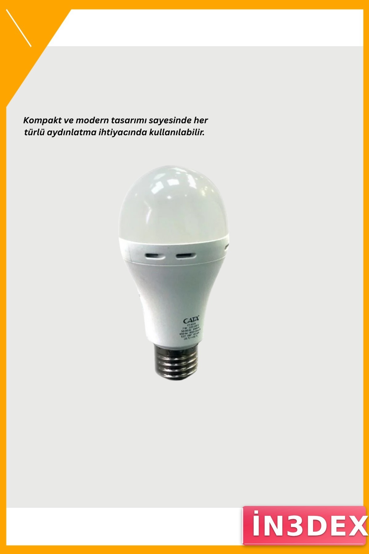 Şarjlı LED Ampul 30W E27 Soğuk Beyaz %80 Tasarruflu