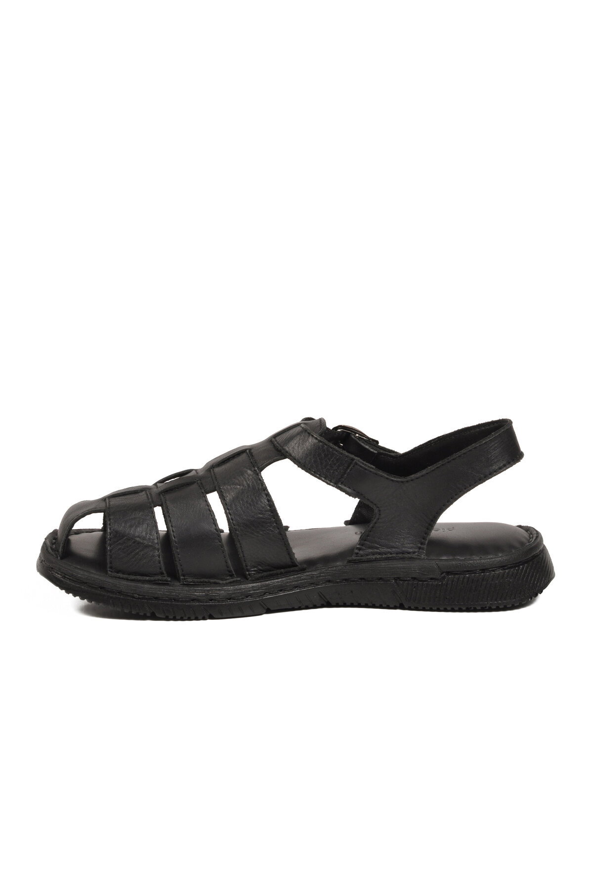 Pierre Cardin Siyah Hakiki Deri Erkek Günlük Sandalet PC-7462 M görsel 4