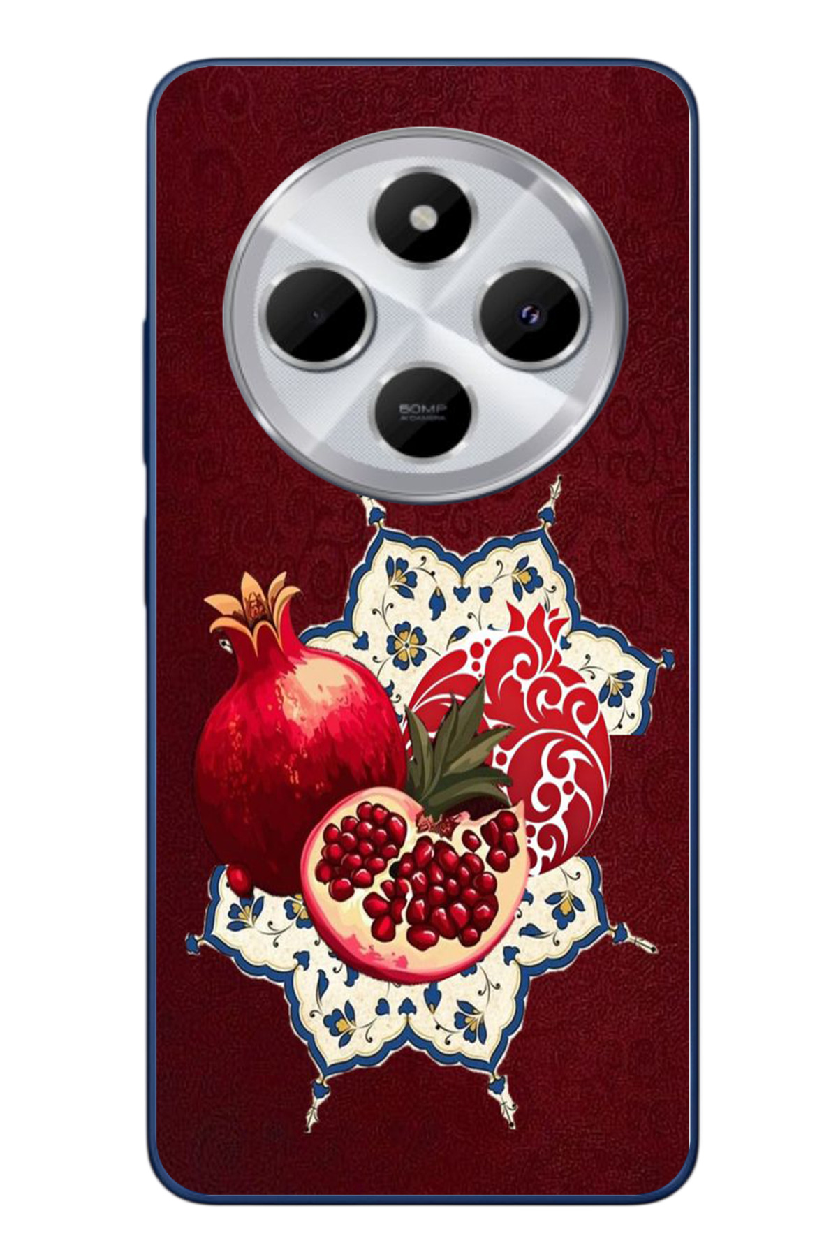 Redmi 14c Compatible Pomegranate Retro Printed Silicone Case