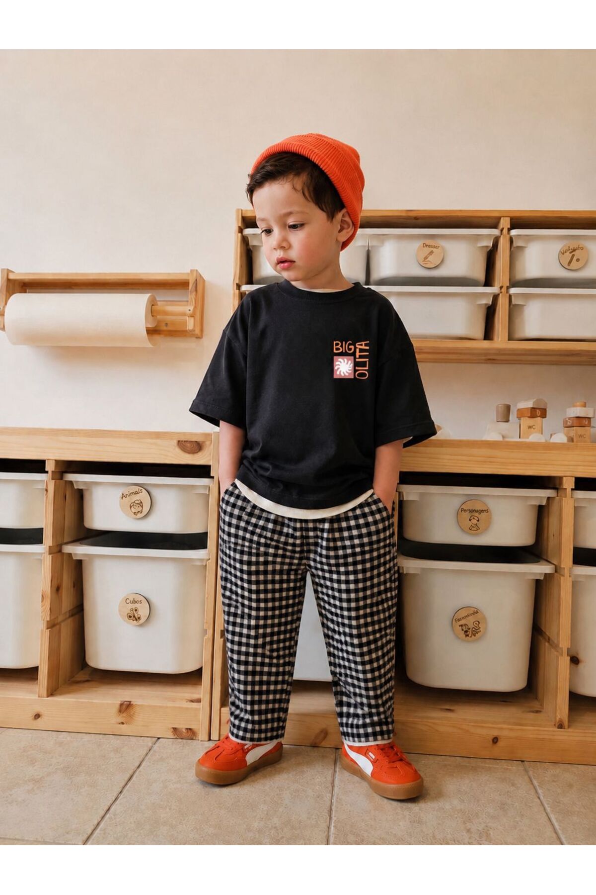 Laciel Prs Boys' Plaid Thin Summer Pants T-Shirt