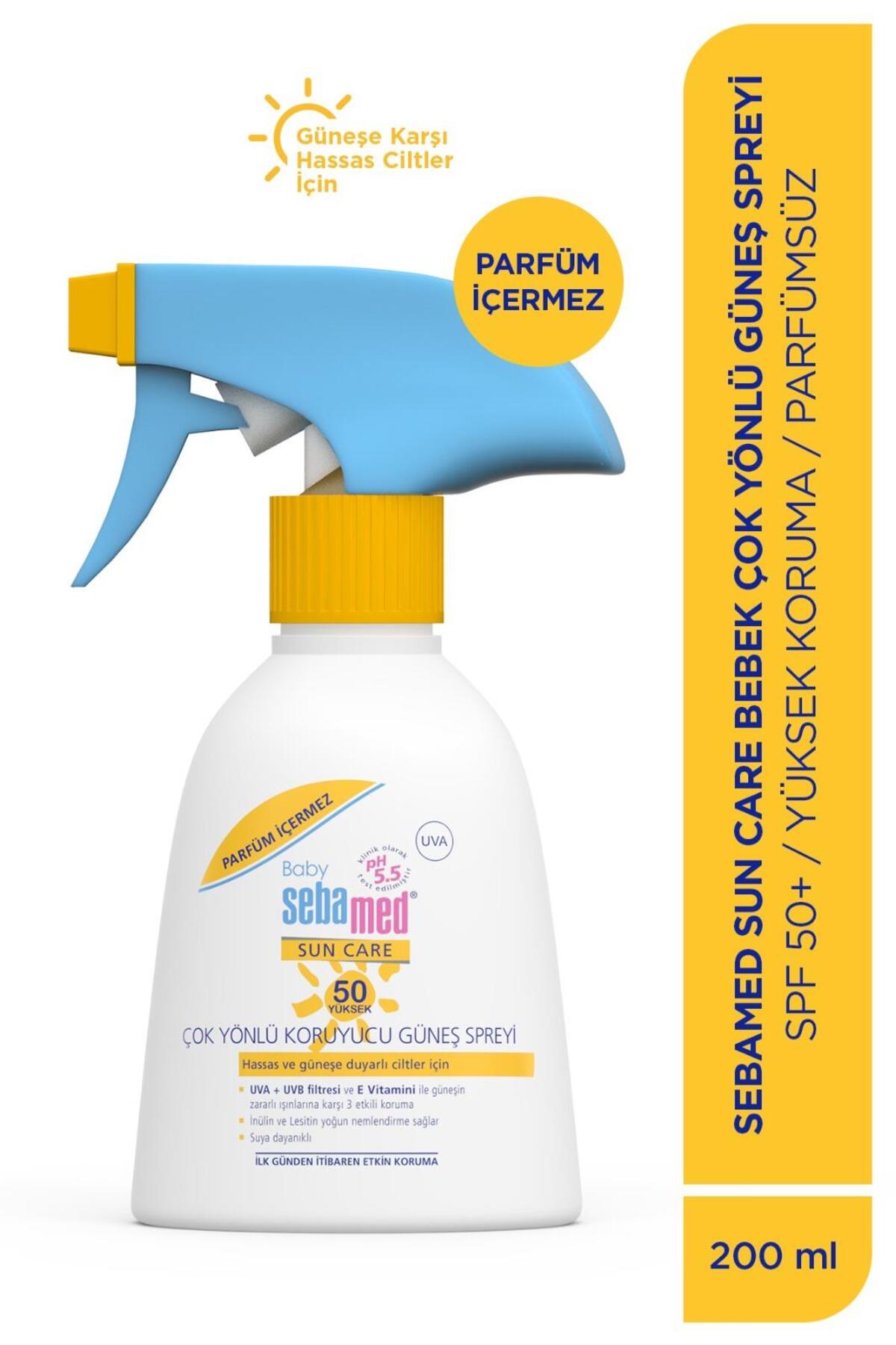 Sebamed Bebek Güneş Spreyi SPF 50+ 200 ml %98 UVA Korumalı UVB Filtreli Çok Yönlü Koruyucu Parfümsüz Hassas — 4103040053510