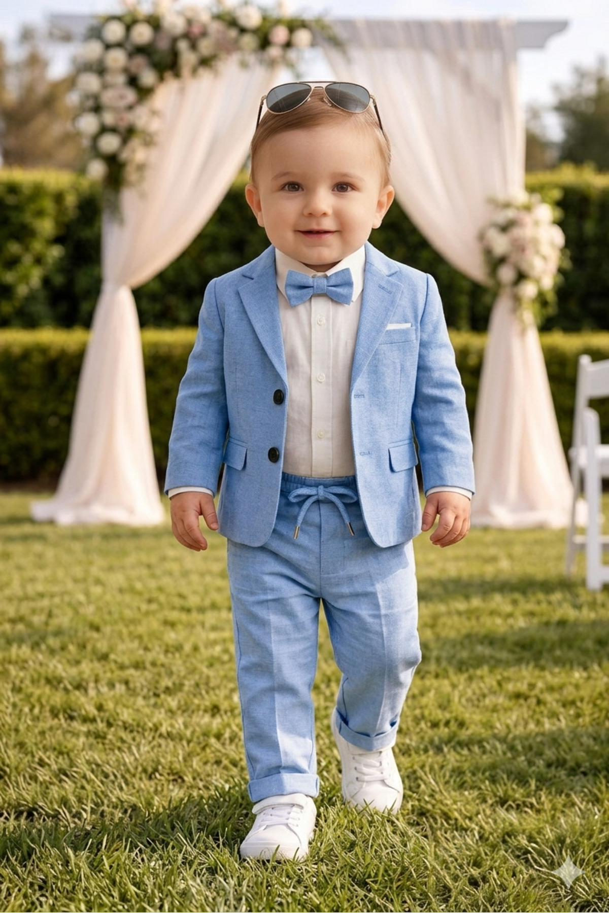 baby kids colors Flared Linen Casual Jacket Suit/Shirt Pants Jacket Bow Tie