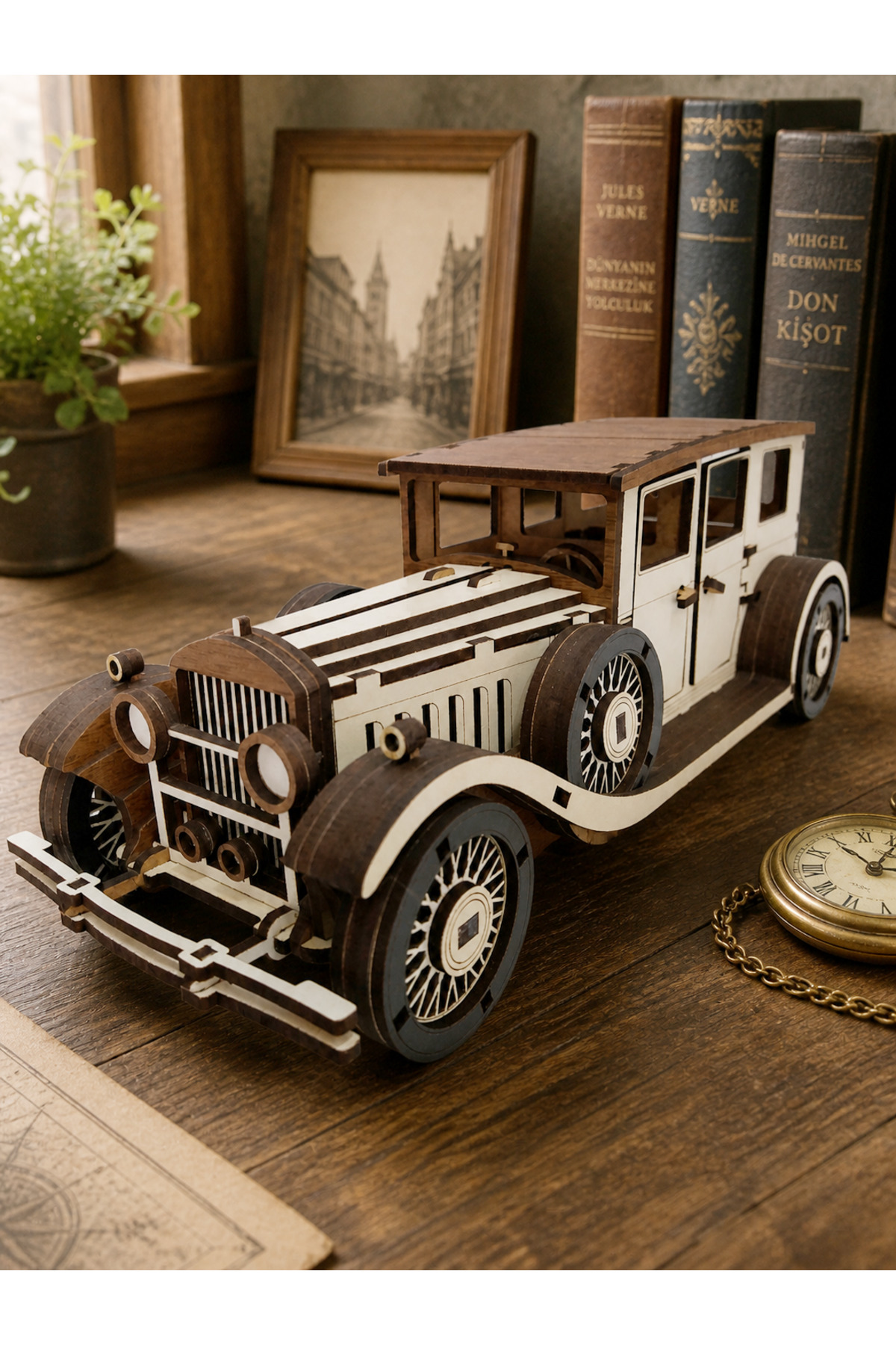 Home Ahşap Dekoratif Nostaljik -195 Parça 3d Puzzle- Bej-Krem Renk