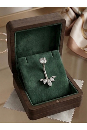 alysa jewelry Titanyum Zirkon taşlı göbek Piercing