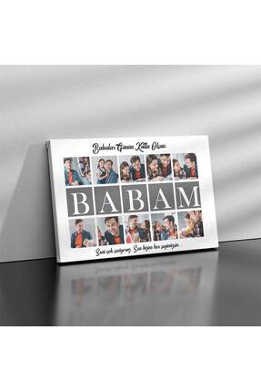 Hediyesayfaniz 10 Fotoğraflı ve Mesajlı Babam Kanvas Tablo