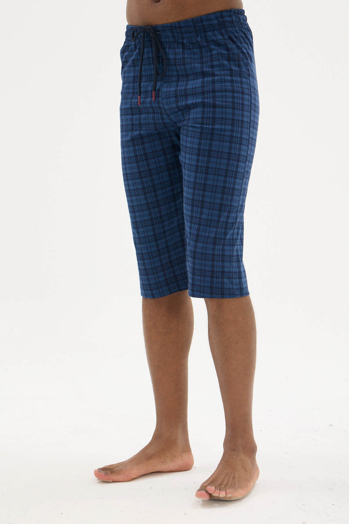 95% Cotton 5% Lycra Men's Plaid Slim Single Bottom Comfortable Pajamas