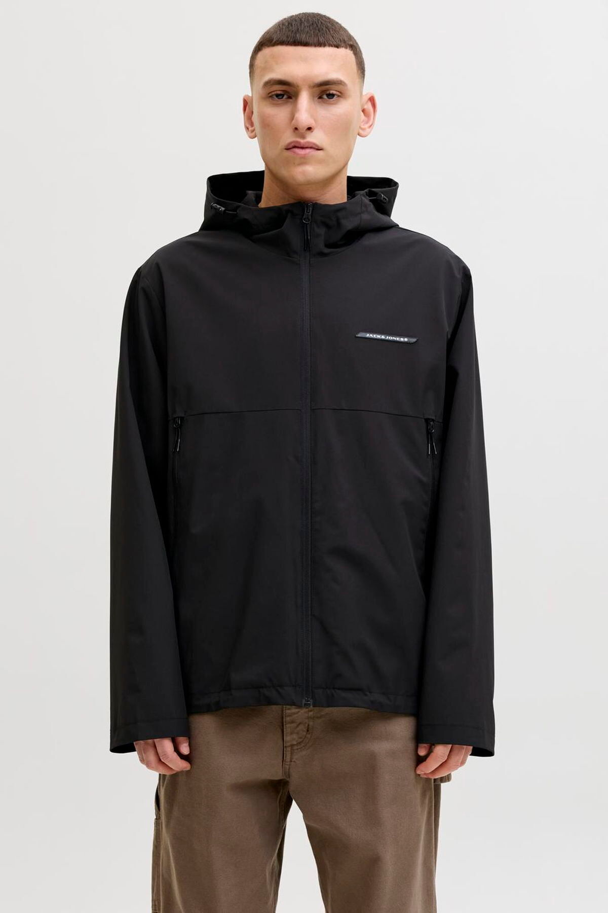 کاپشن مردانه کلاه‌دار با جزئیات لوگو - فیوژن جک اند جونز کاپشن Jack & Jones