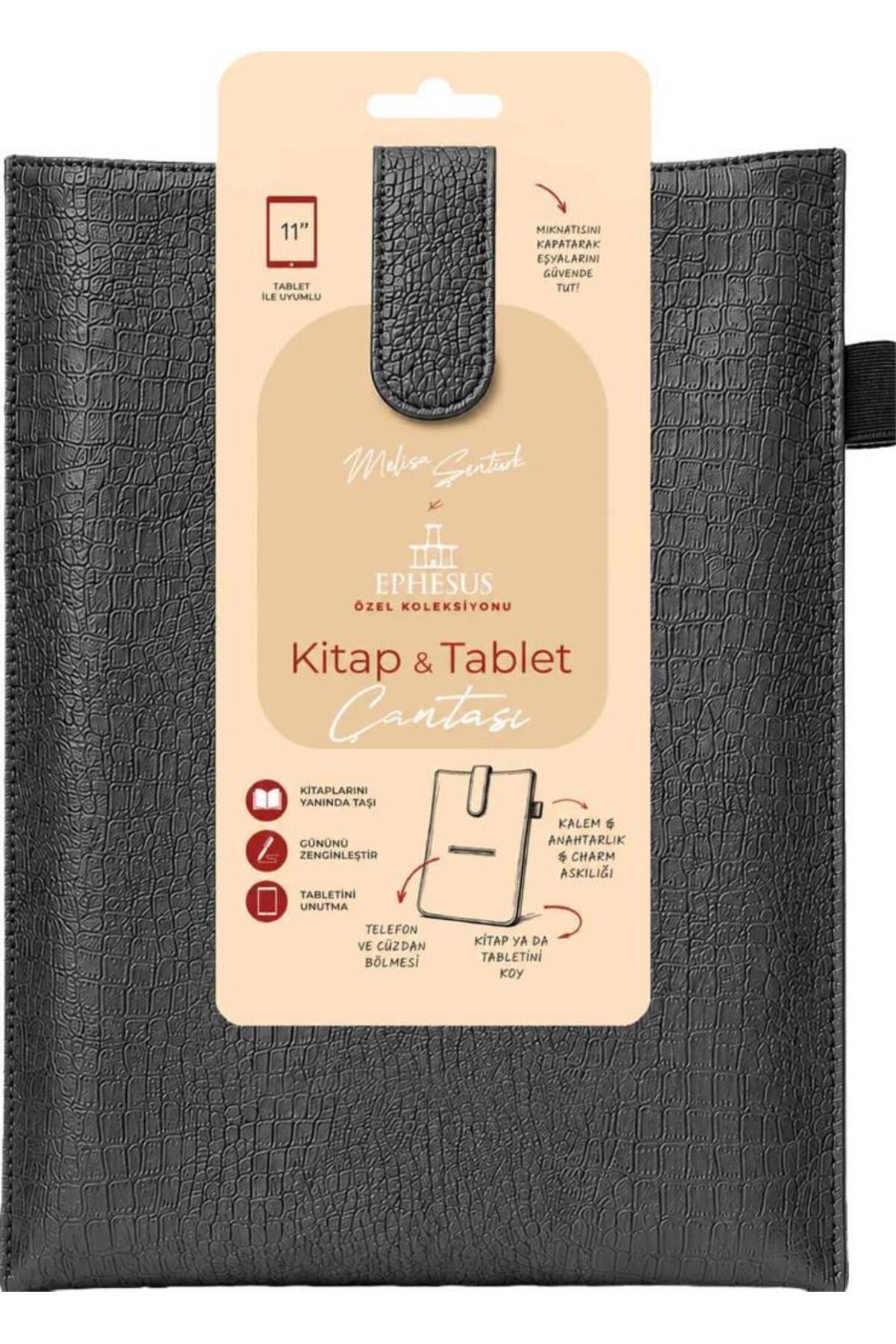 New Generation Book and Tablet Bag - Special Leather Textured - Anthracite